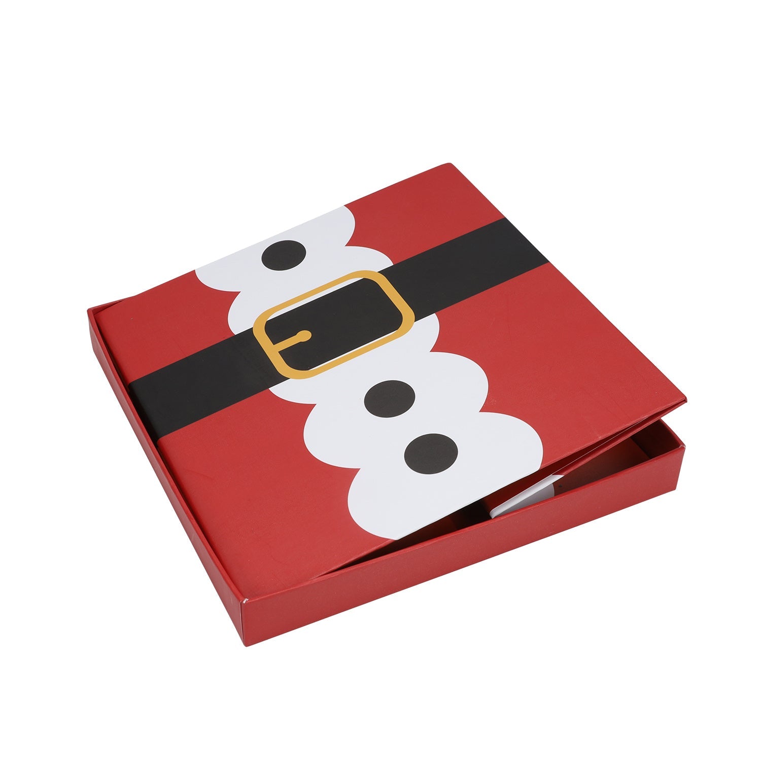WRAPLA 23X23X23CM Christmas Gift Box with Lid Santa for Party, Wedding, Gift Wrap, Bridesmaid Proposal, Storage