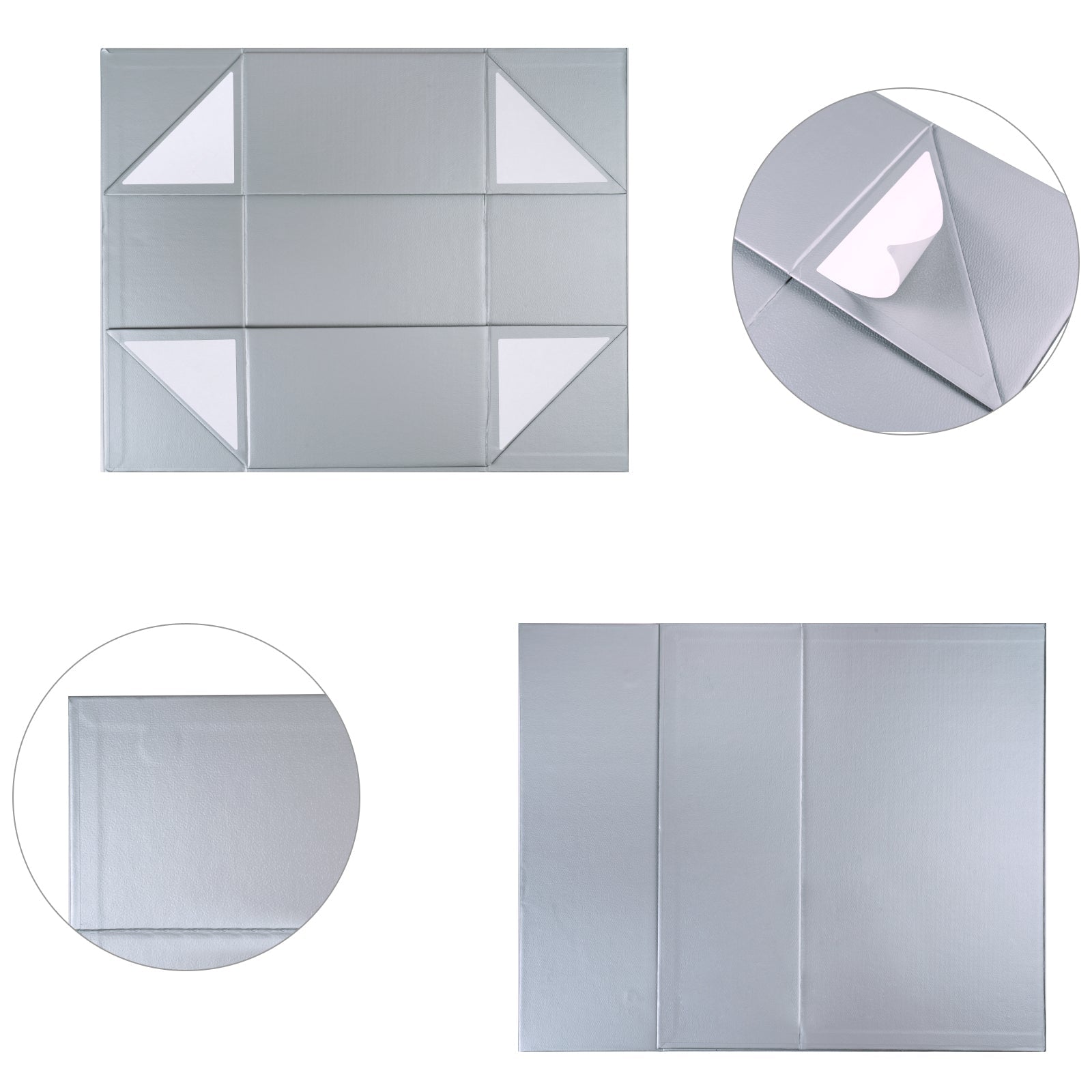 WRAPLA 35X23X10CM Silver Gift Box- Collapsible Gift Box with Magnetic Closure and Tissue Paper, Perfect for Birthday, Party, Holiday, Wedding, Graduation