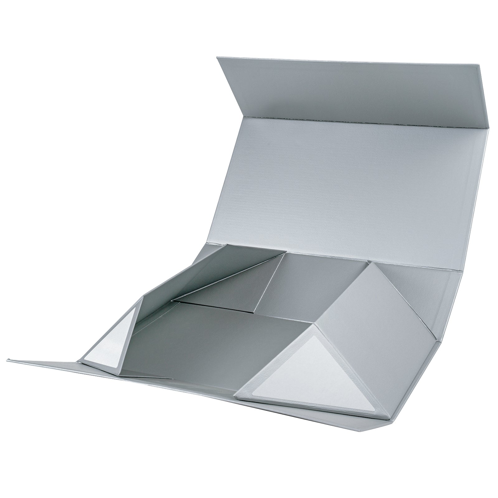 WRAPLA 35X23X10CM Silver Gift Box- Collapsible Gift Box with Magnetic Closure and Tissue Paper, Perfect for Birthday, Party, Holiday, Wedding, Graduation