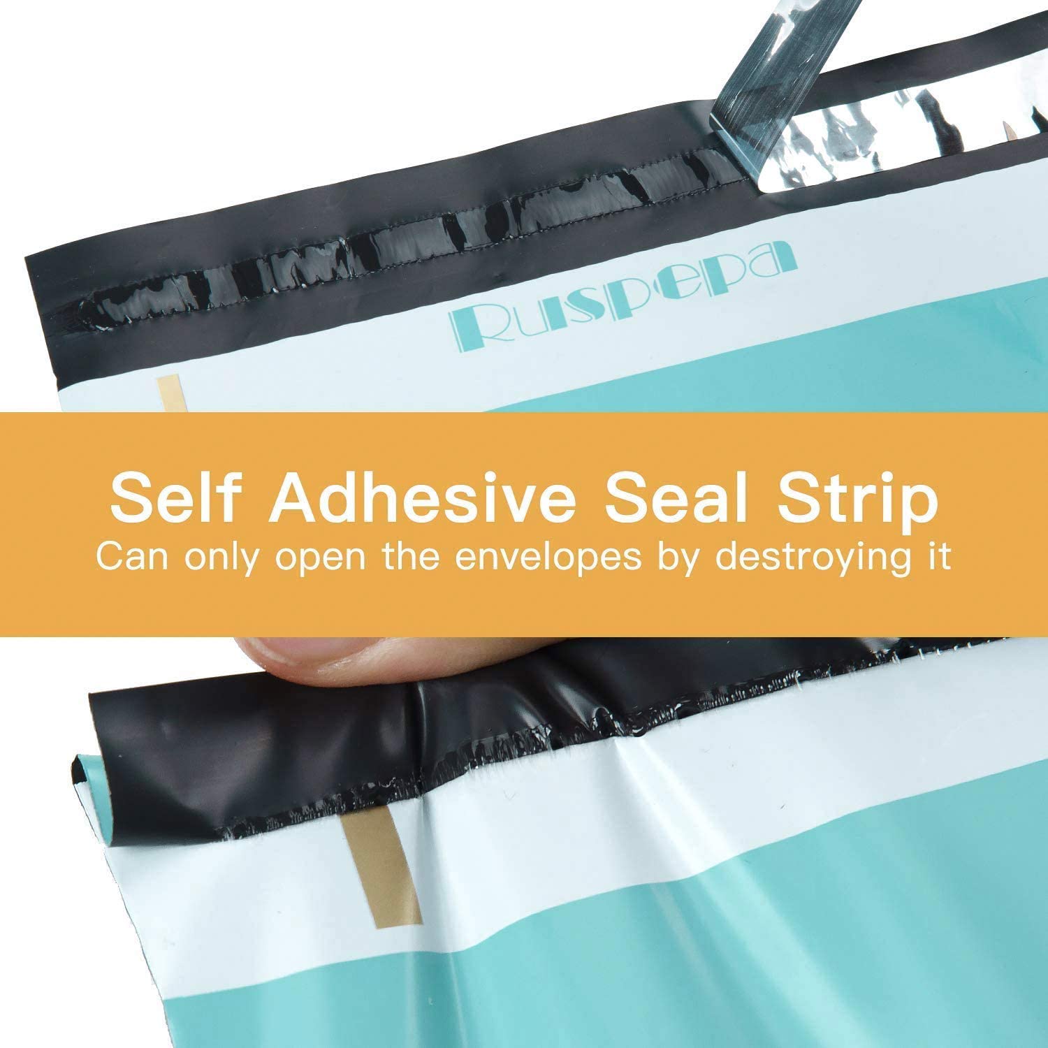 WRAPLA 25 x 33cm (10 x 13 inches) Poly Mailers Shipping Bags Text Printed Light Blue Poly Mailers 2.3 Mil Heavy Duty Self Seal Mailing Envelopes - 100 Pack