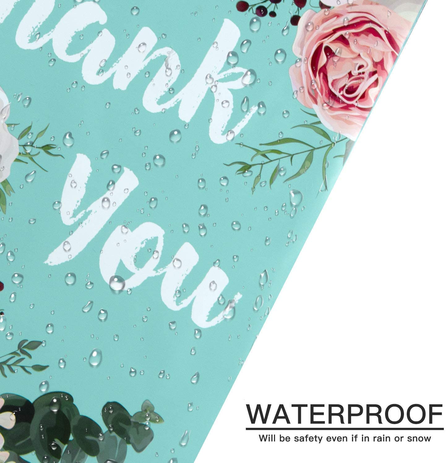 WRAPLA 25 x 33cm (10 x 13 inches) Poly Mailers Shipping Bags Thank You Notes Flowers Surrounded Light Blue Poly Mailers 2.3 Mil Heavy Duty Self Seal Mailing Envelopes - 100 Pack
