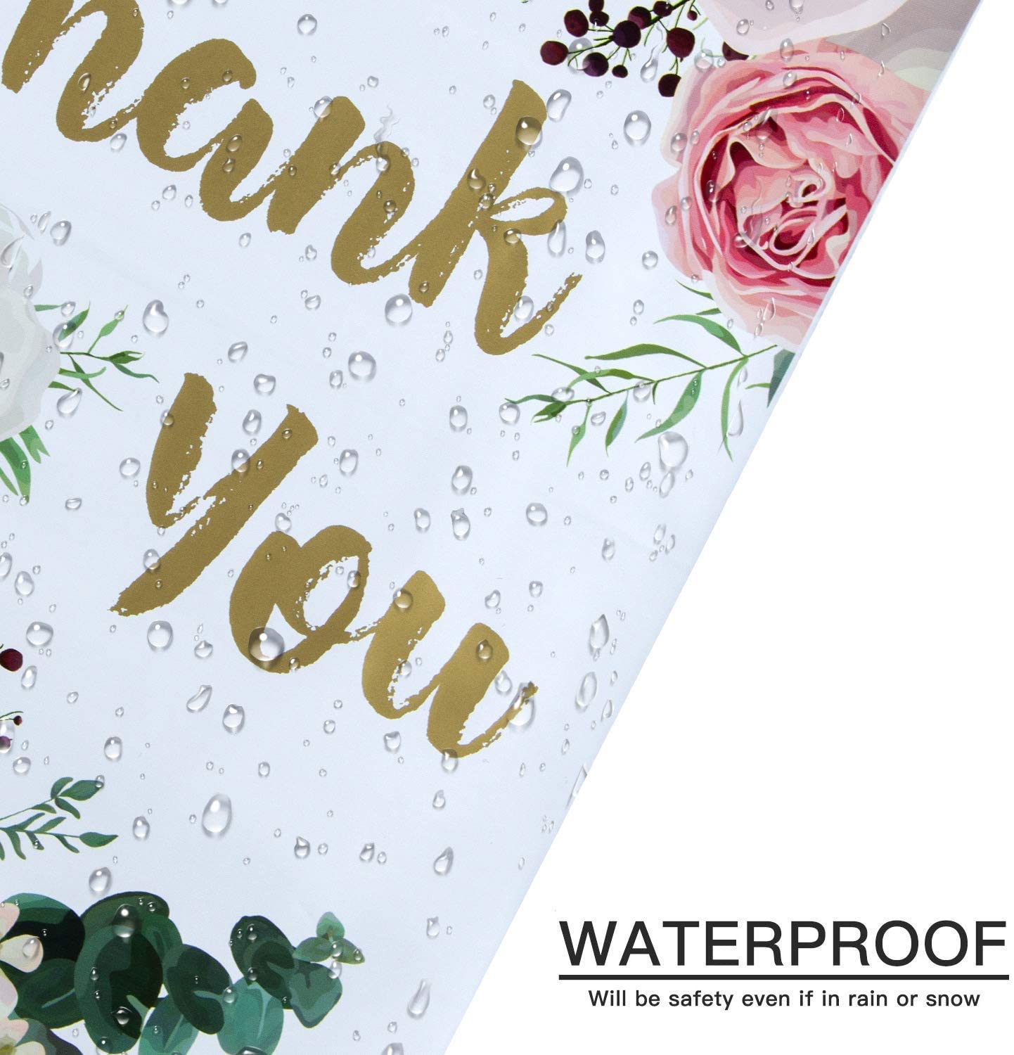 WRAPLA 25 x 33cm (10 x 13 inches) Poly Mailers Shipping Bags Thank You Notes Flowers Surrounded White Poly Mailers 2.3 Mil Heavy Duty Self Seal Mailing Envelopes - 100 Pack