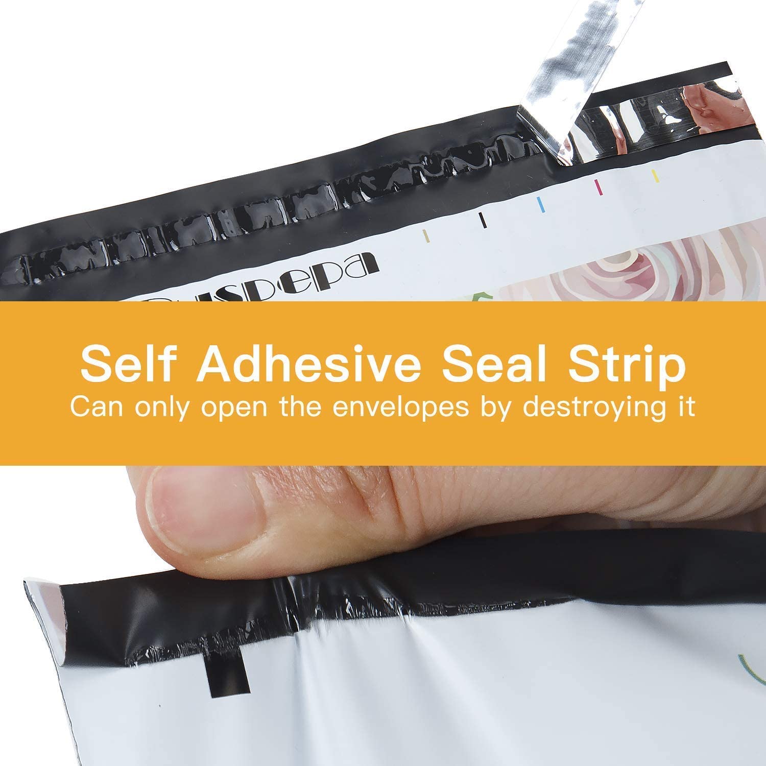 WRAPLA 25 x 33cm (10 x 13 inches) Poly Mailers Shipping Bags Thank You Notes Flowers Surrounded White Poly Mailers 2.3 Mil Heavy Duty Self Seal Mailing Envelopes - 100 Pack