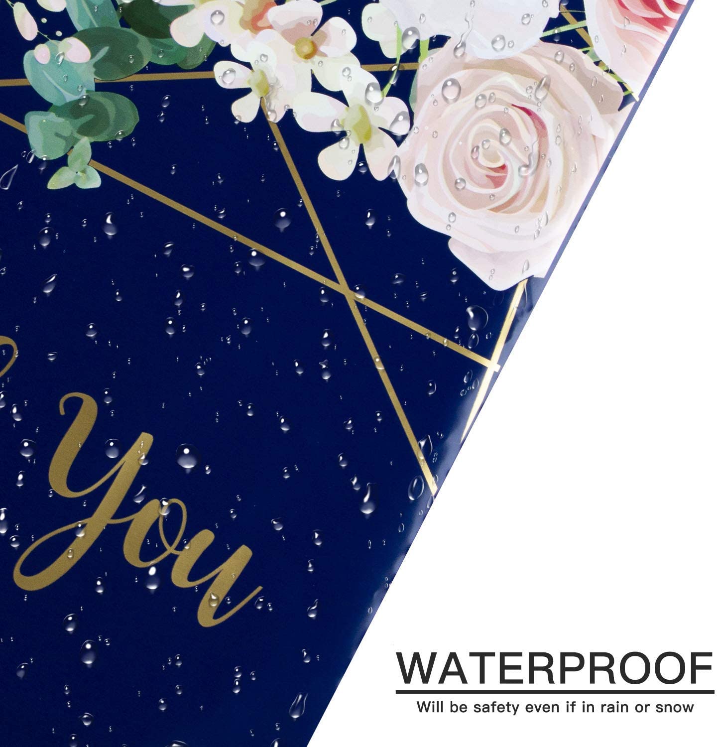 WRAPLA 30 x 40cm (12 x 15.5 inches) Poly Mailers Shipping Bags Thank You Notes Flowers Surrounded Navy Blue Poly Mailers 3 Mil Heavy Duty Self Seal Mailing Envelopes - 50 Pack