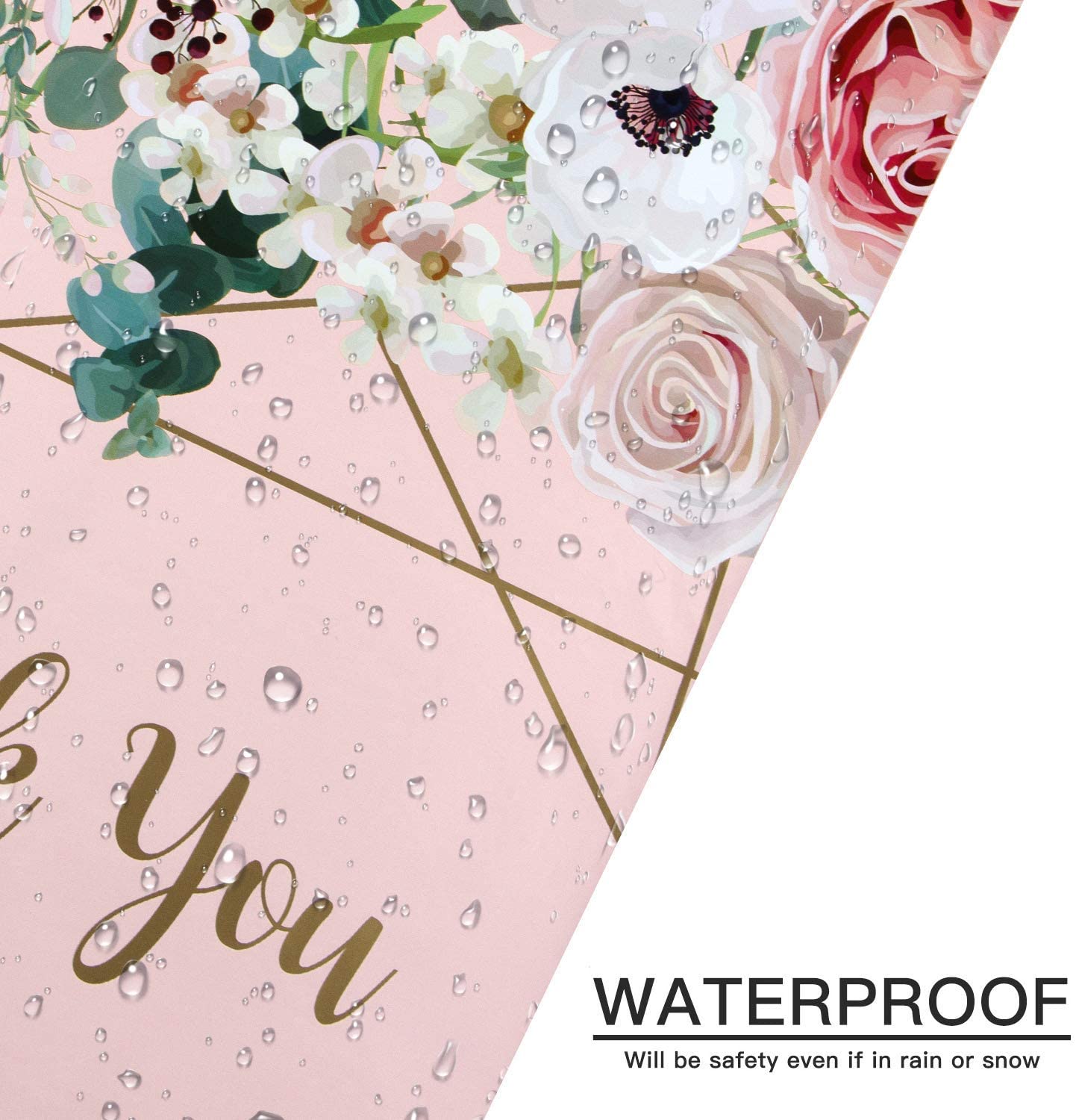 WRAPLA 30 x 40cm (12 x 15.5 inches) Poly Mailers Shipping Bags Thank You Notes Flowers Surrounded Pink Poly Mailers 3 Mil Heavy Duty Self Seal Mailing Envelopes - 50 Pack