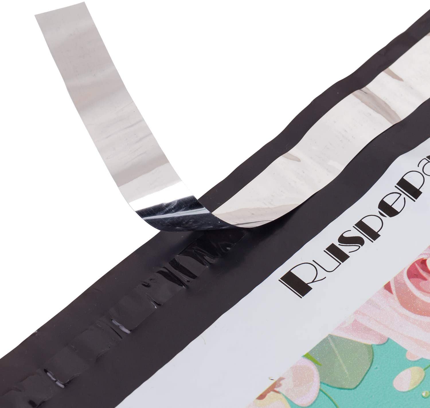 WRAPLA 37 x 48cm Poly Mailers Shipping Bags Thank You Notes Flowers Surrounded Teal Poly Mailers 3 Mil Heavy Duty Self Seal Mailing Envelopes - 50 Pack