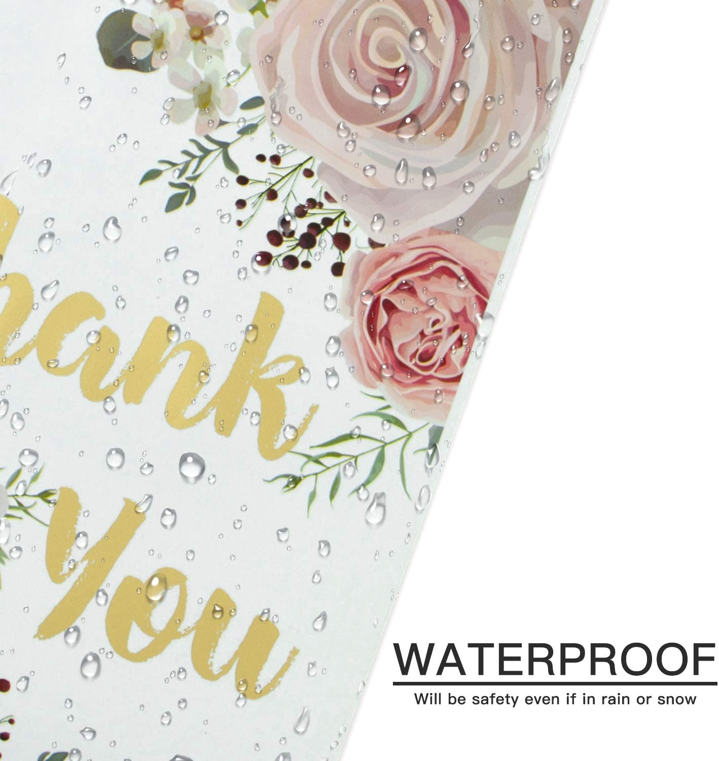 WRAPLA 15 x 23cm Poly Mailers Shipping Bags Thank You Notes Flowers Surrounded White Poly Mailers 2.3 Mil Heavy Duty Self Seal Mailing Envelopes - 100 Pack