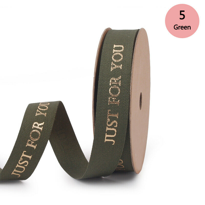 15MM X 10 Yards "JUST FOR YOU" GOLD PRINTED RIBBON Gift Polyester Wrapping