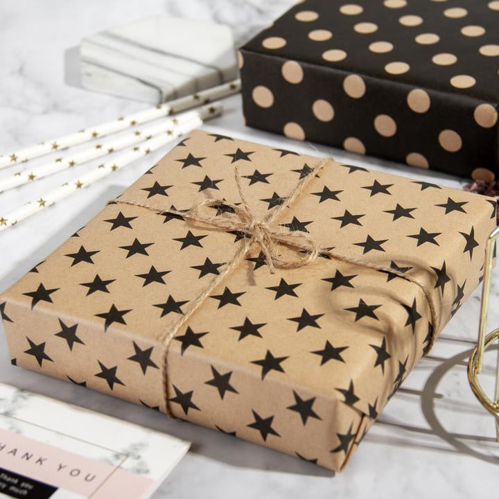 WRAPLA Wrapping Paper Roll - Roll Black and White Geometry for Wedding, Birthdays, Valentines, Christmas - 5 Roll - 76 cm X 3 m Per Roll