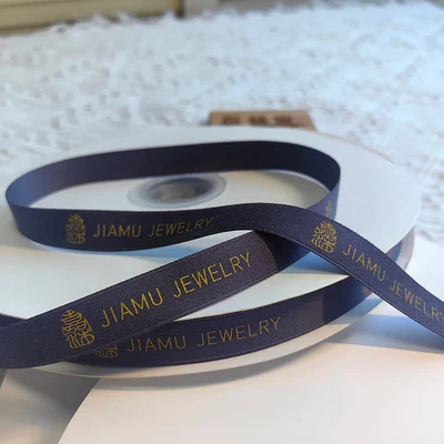Personalized polyester cotton Ribbon Printed with Your logo For Gift Packaging,100 yards Roll