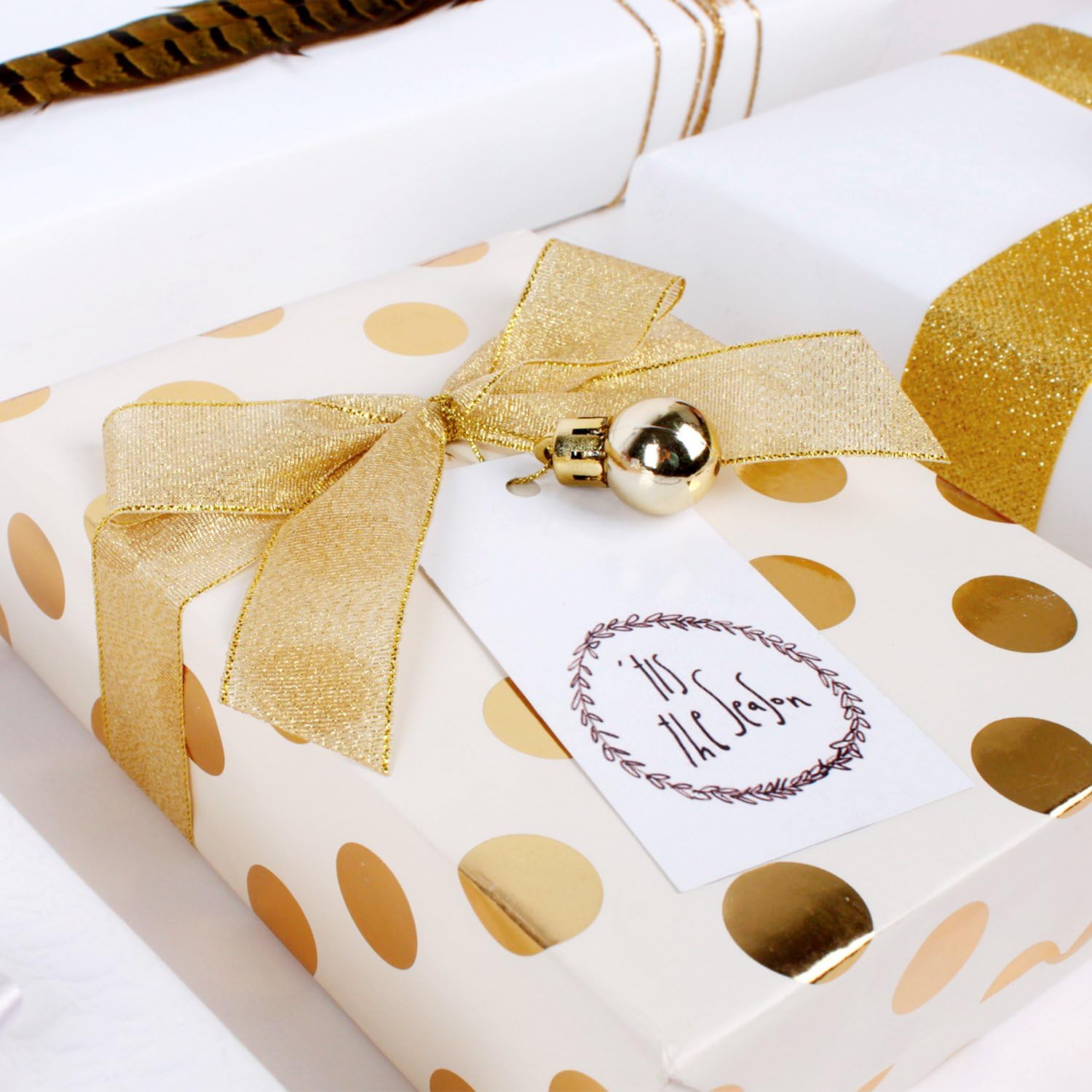 WRAPLA Wrapping Paper Roll - 5 Design Christmas Gift Wrap Paper Flat Sheet for Wedding, Birthdays, Valentines, Party - 5 Rolls-25 Sheets - 70 cm X 50cm Per Sheet