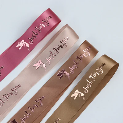 Custom Printed Flat Ribbon Personalized Logo Polyester Ribbon Wedding Birthday Satin Ribbons 100 yard/lot
