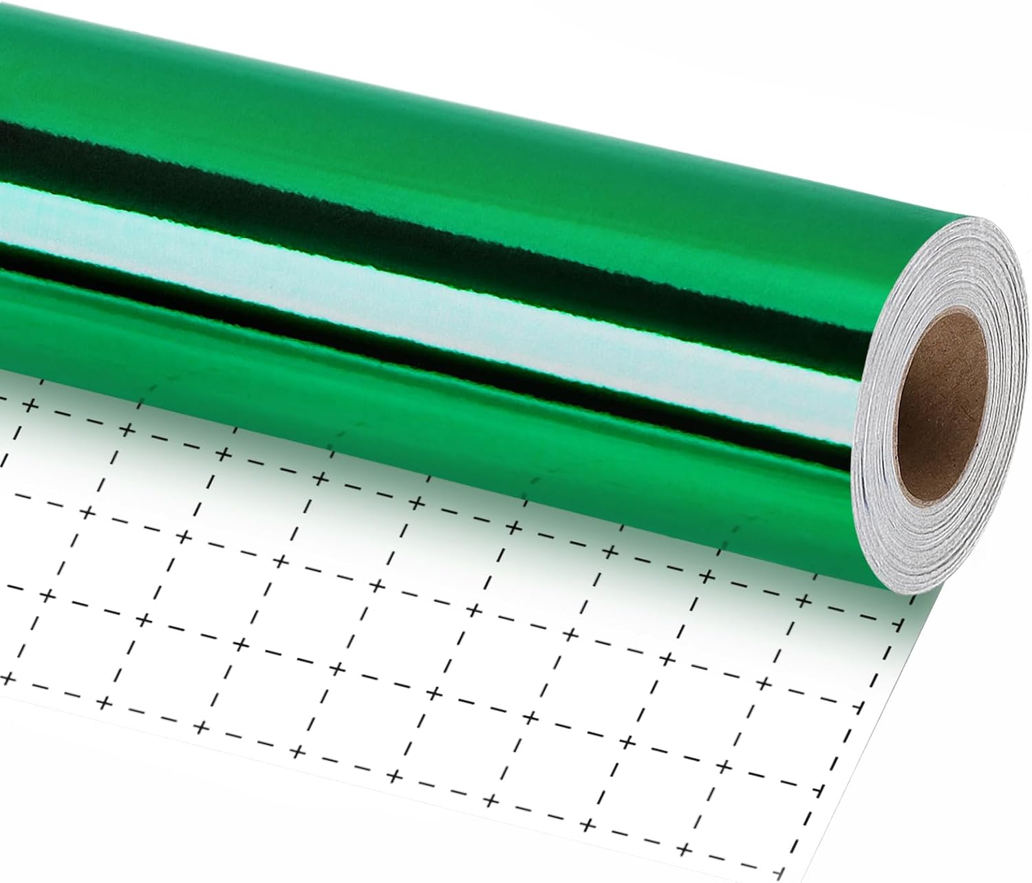 WRAPLA Green Metallic Christmas Wrapping Paper, Solid Color Roll