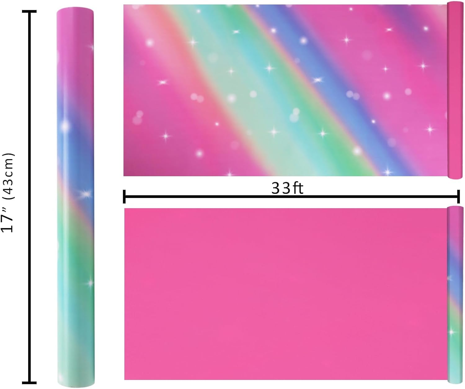 WRAPLA Butterfly Wrapping Paper for Girls Women Birthdays 43cm x 10m