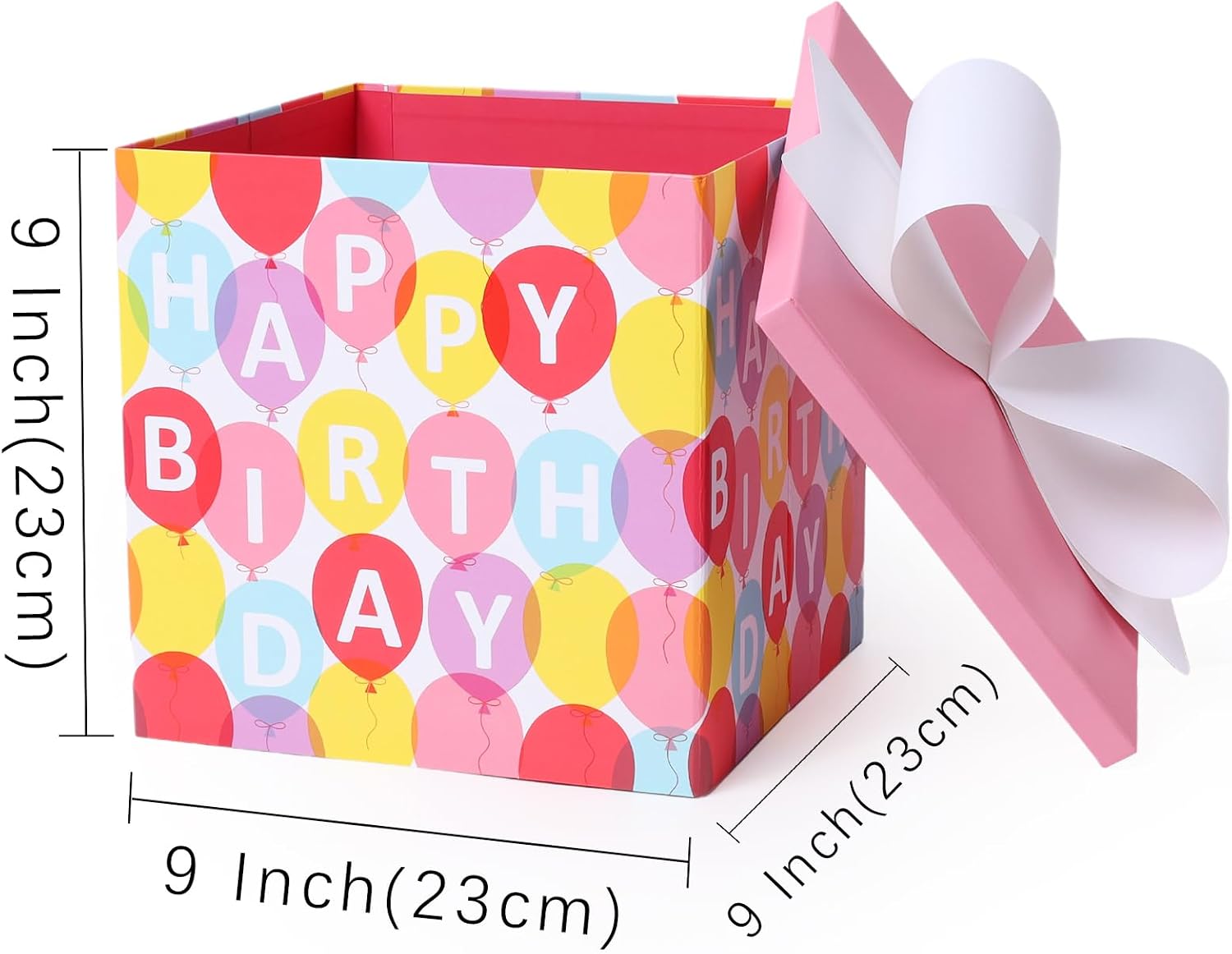 WRAPLA Large Black Gift Boxes with Lids, 10x10x10 Inch Foldable Design