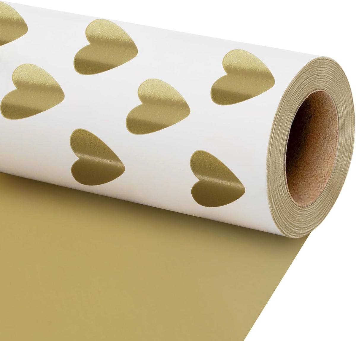 WRAPLA Luxury Wrapping Paper, White Gold Botanical Foil for Wedding Gifts