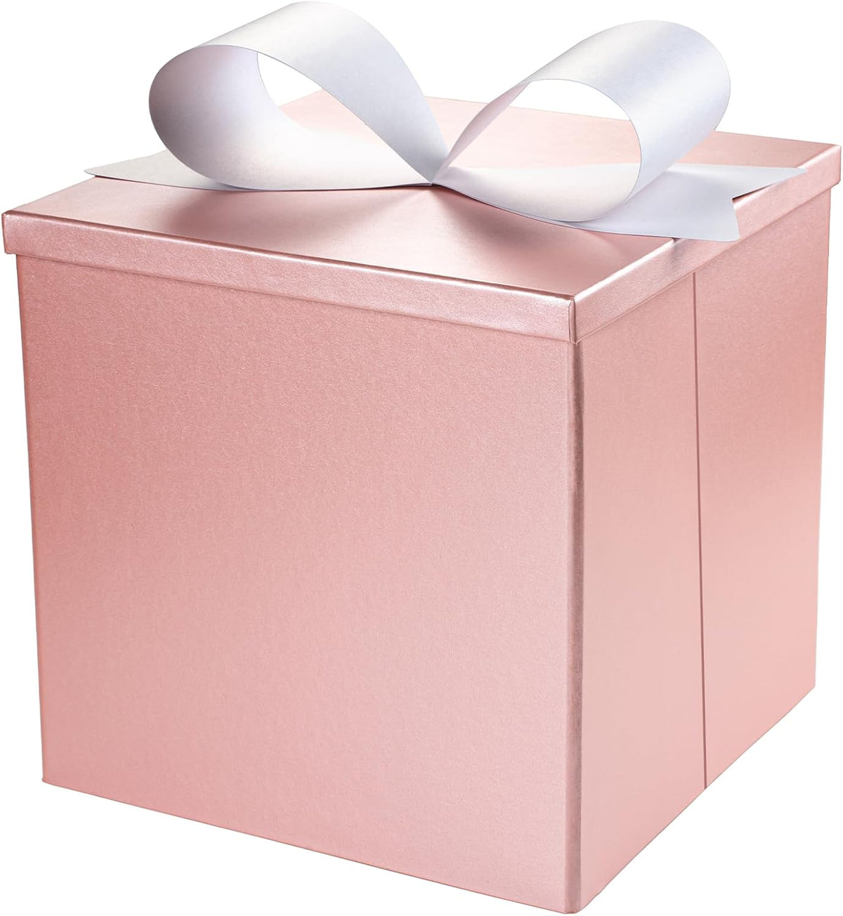 WRAPLA Large Black Gift Boxes with Lids, 10x10x10 Inch Foldable Design