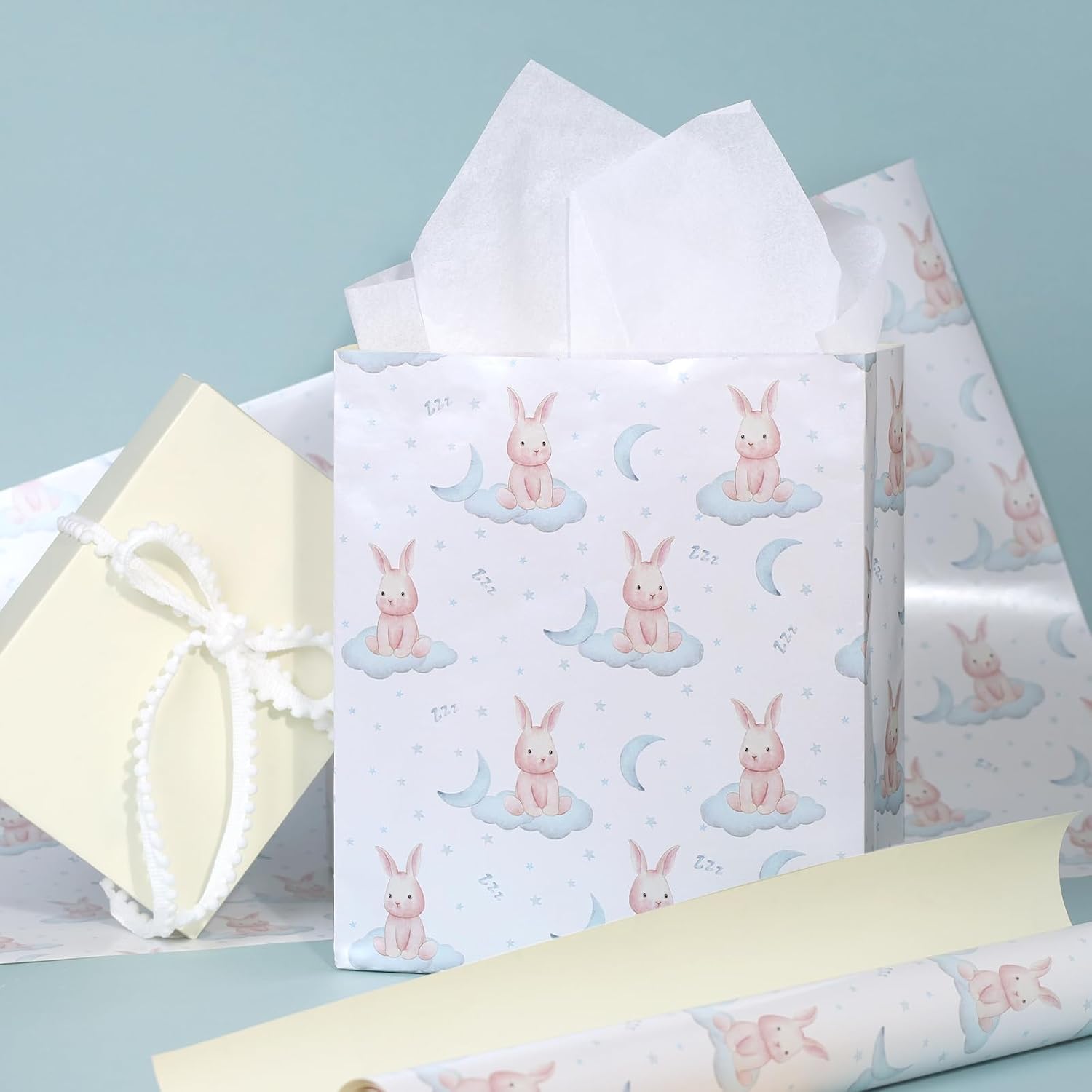 WRAPLA Bright Wrapping Paper, Balloons Dots For kid Birthday & Baby shower