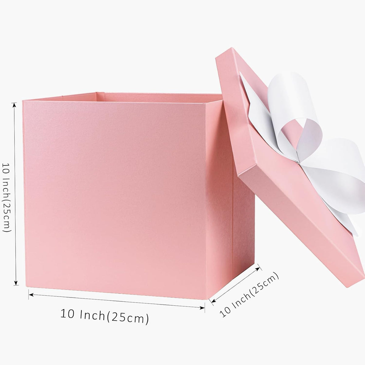 WRAPLA Large Black Gift Boxes with Lids, 10x10x10 Inch Foldable Design