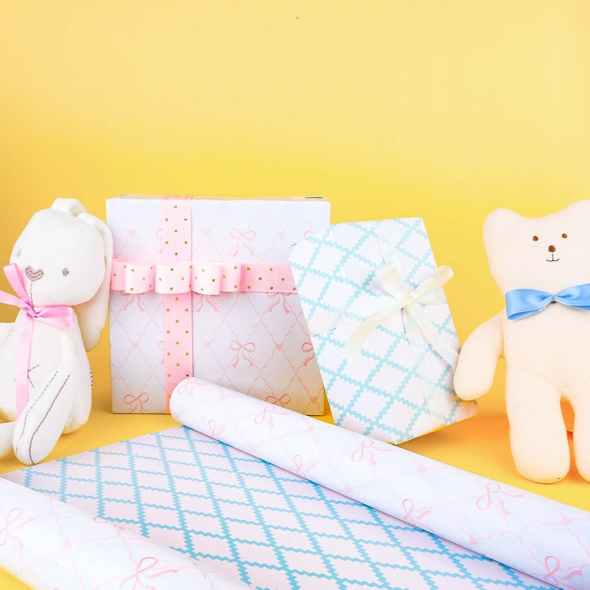 WRAPLA Bright Wrapping Paper, Balloons Dots For kid Birthday & Baby shower