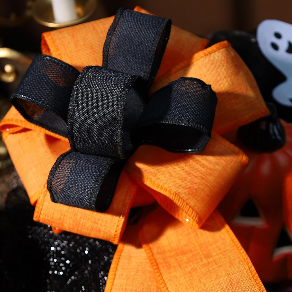 1.5 Inch Black Burlap Wired Ribbon, Halloween Crafts & Gift Wrapping