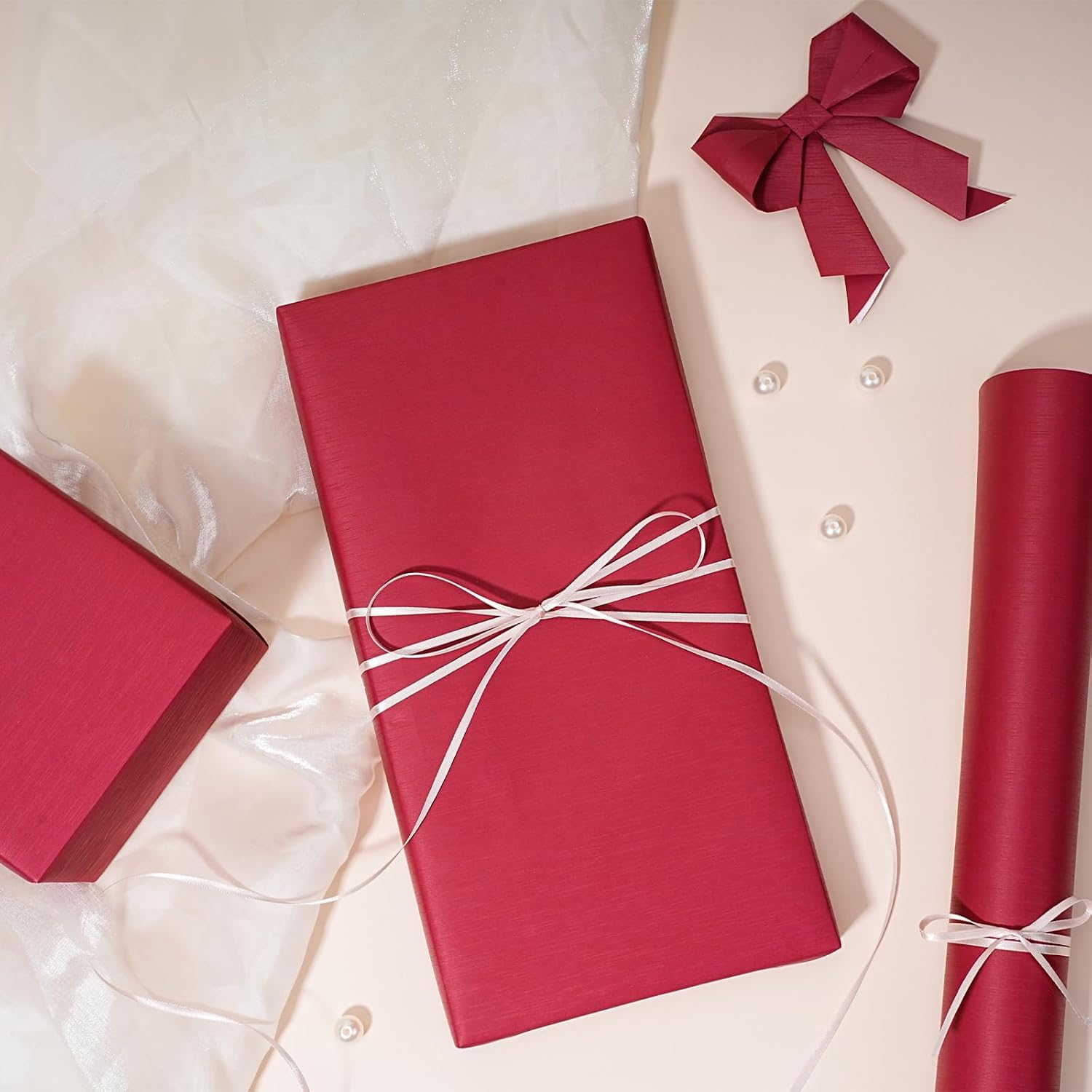 WRAPLA Black Kraft Wrapping Paper Solid Color Matte Textured Paper