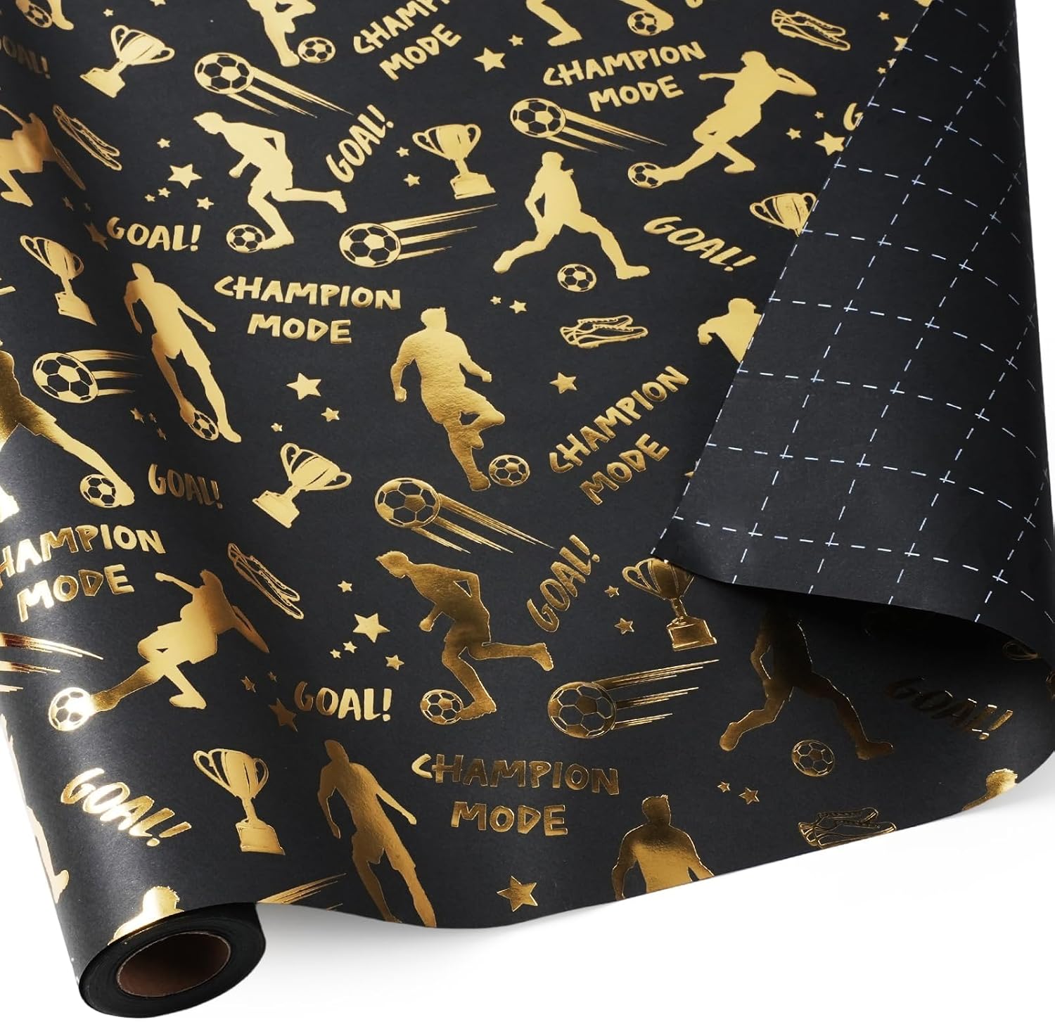 WRAPLA Baseball Kraft Wrapping Paper Baseball Glove and Ball Design