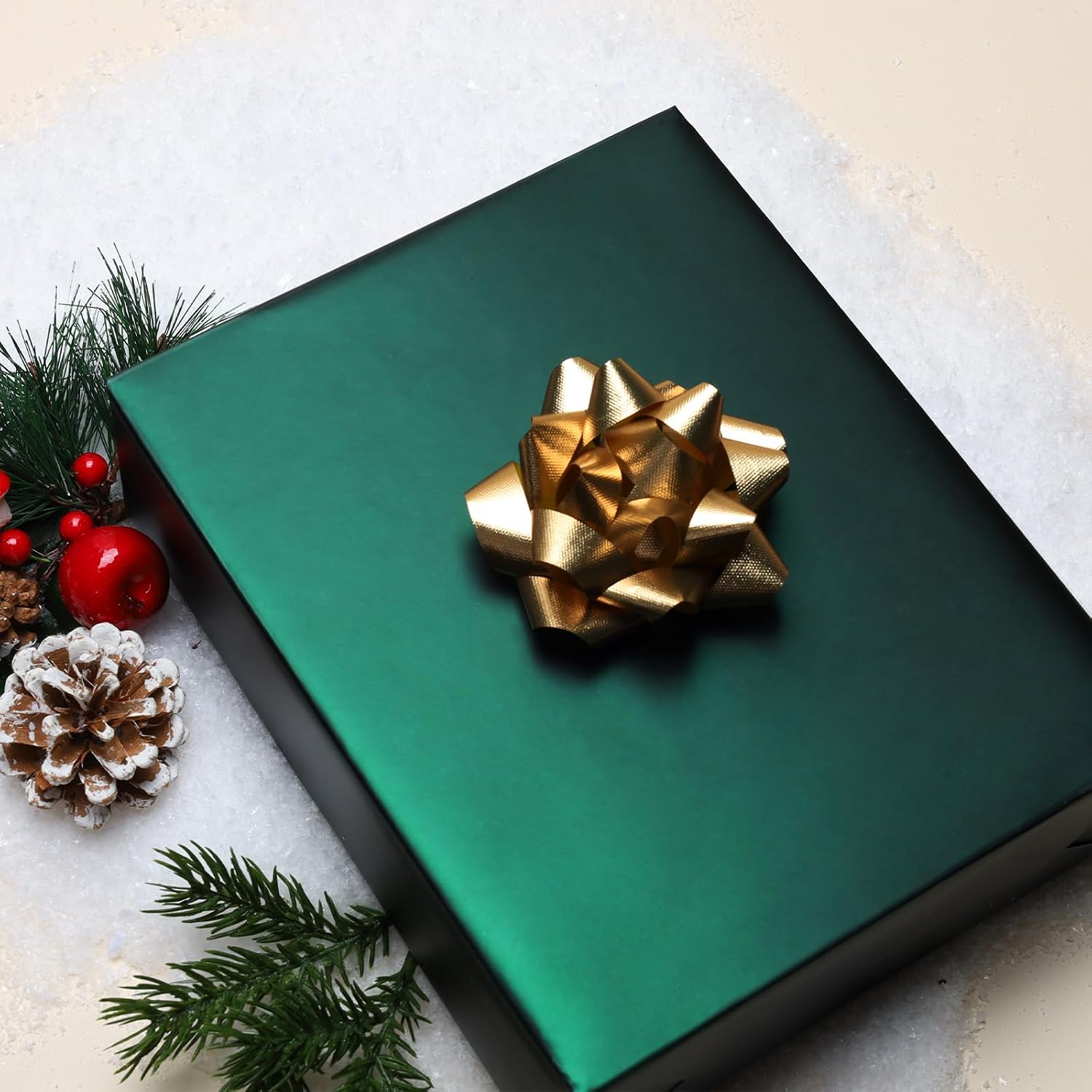 WRAPLA Burgundy Matte Metallic Wrapping Paper, Solid Color Gift Wrap