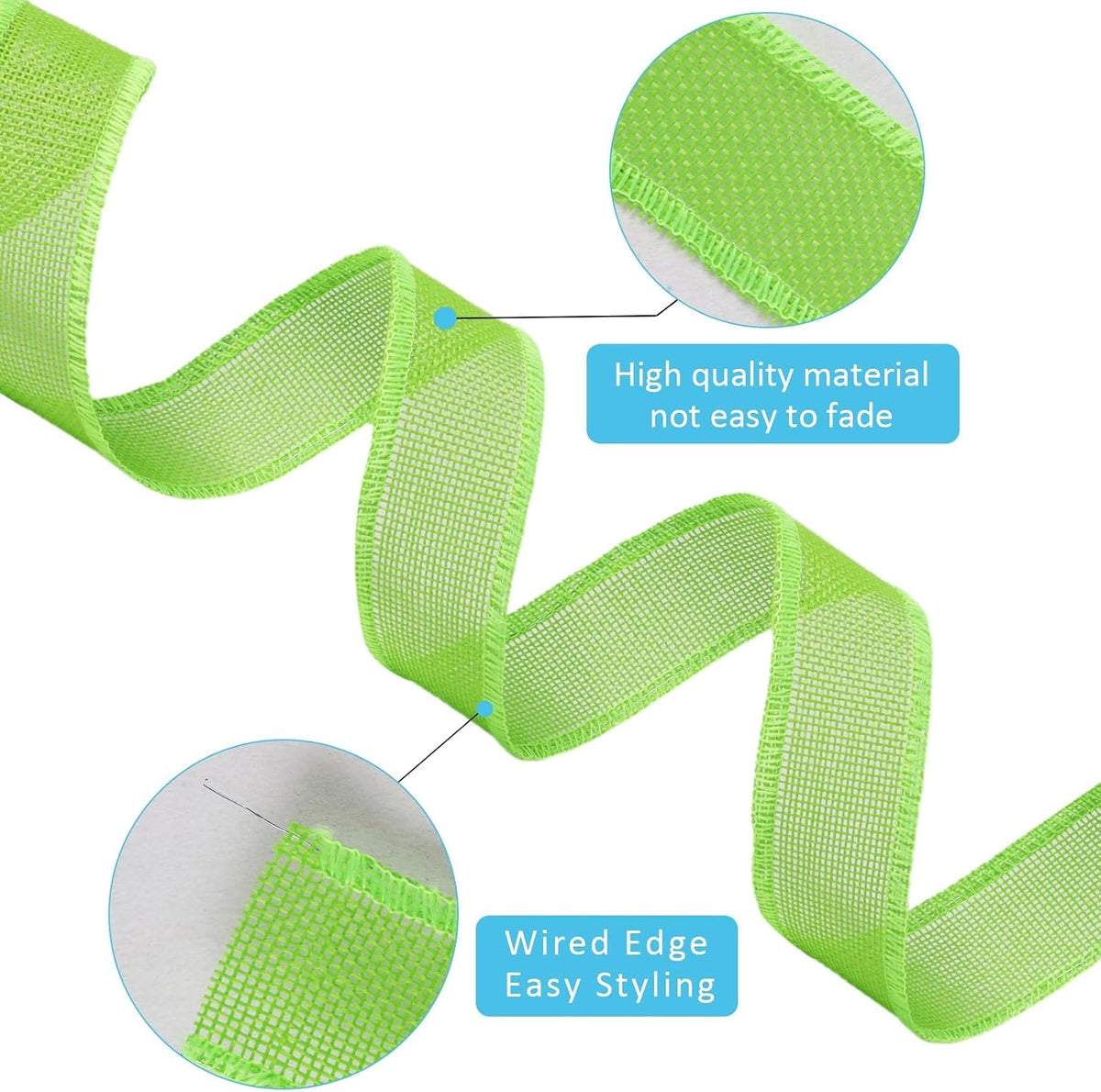 1.5 Inch Natural Burlap Wired Ribbon, Christmas & Gift Wrapping