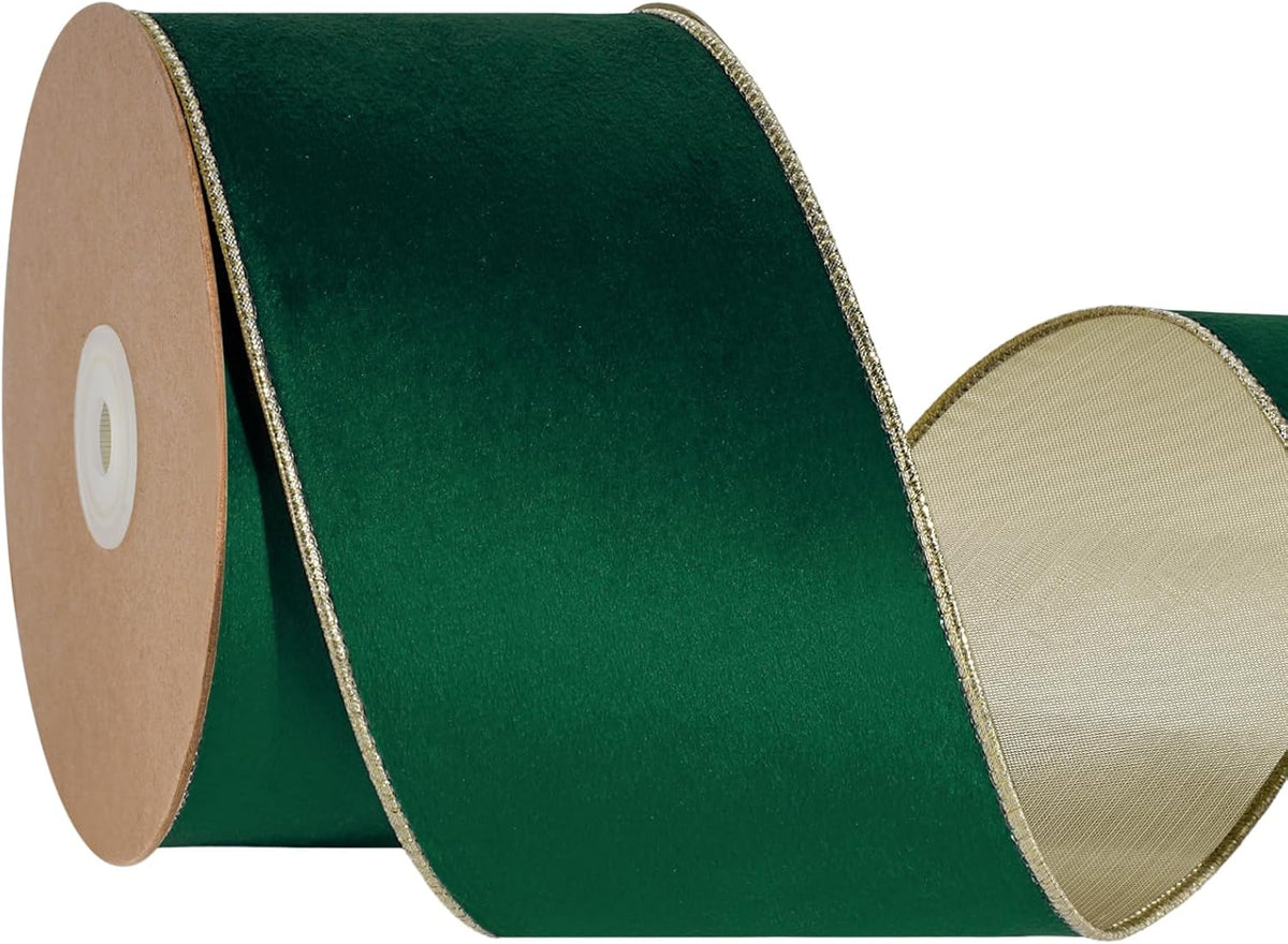 Black Velvet Wired Ribbon 1 Inch x 10 Yards