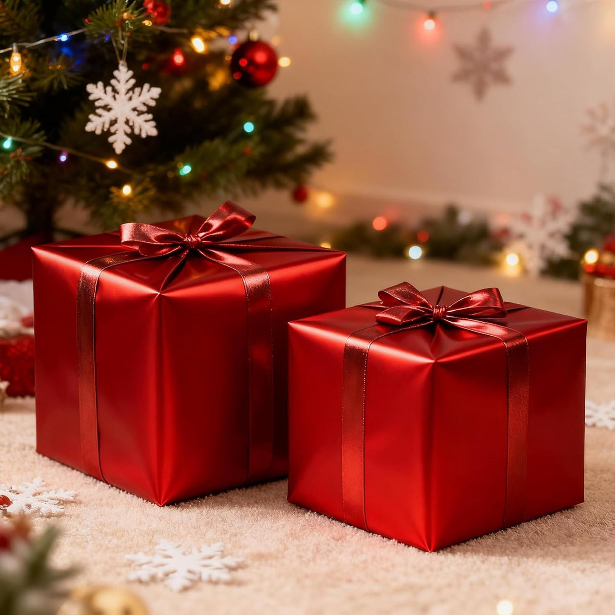 WRAPLA Burgundy Matte Metallic Wrapping Paper, Solid Color Gift Wrap