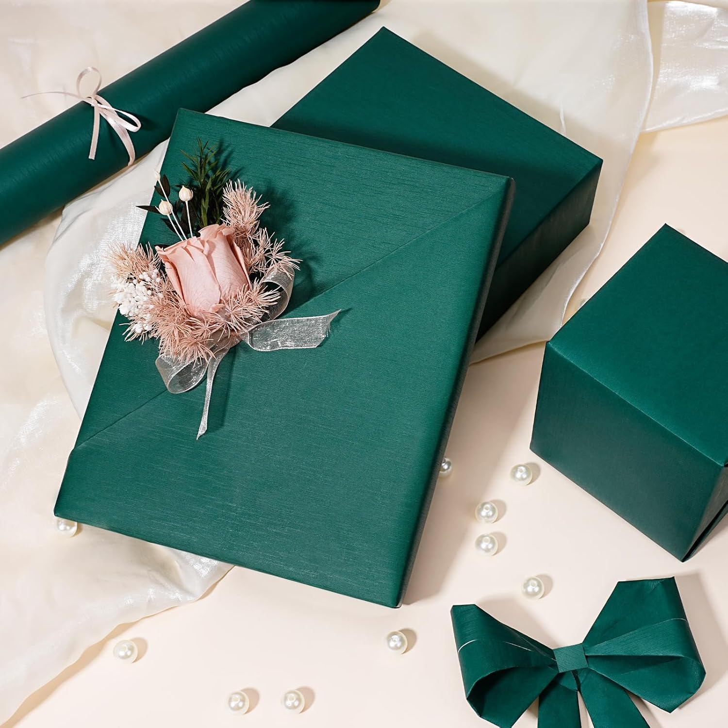 WRAPLA Black Kraft Wrapping Paper Solid Color Matte Textured Paper