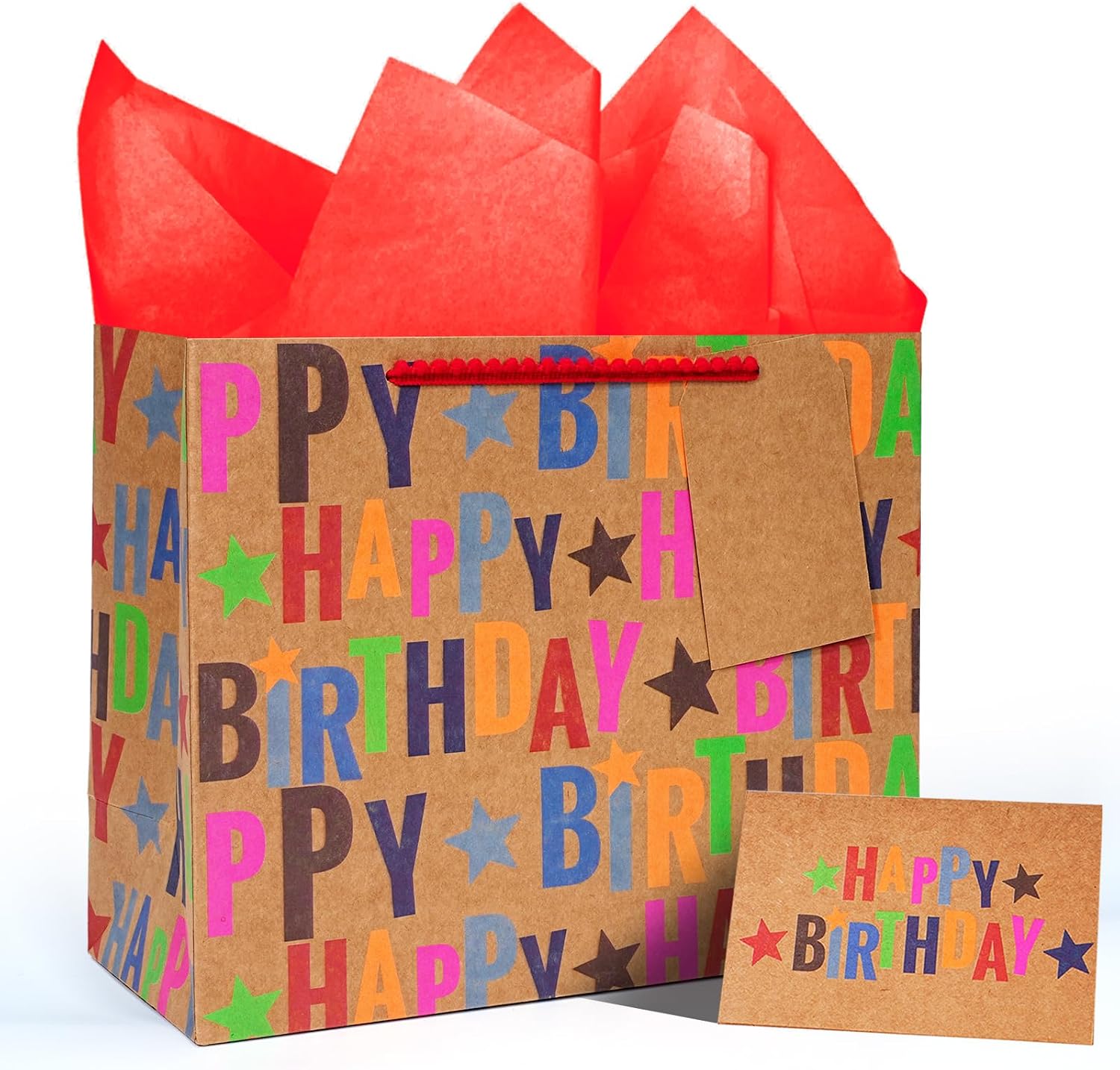 WRAPLA 13" Large Dinosaur Birthday Gift Bag, Blue Holographic Design