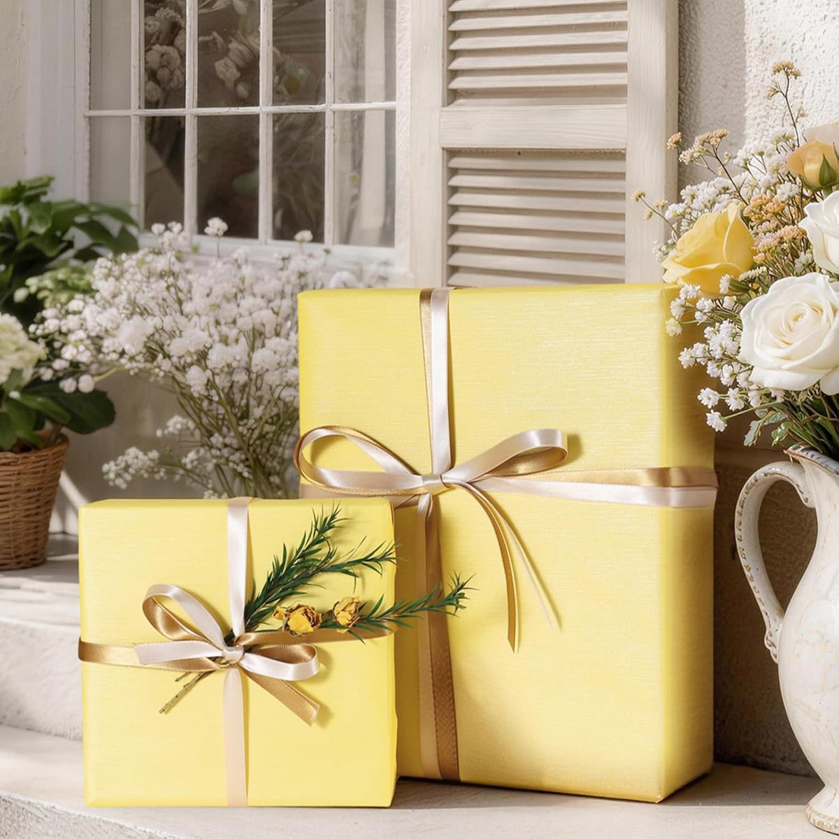 WRAPLA Black Kraft Wrapping Paper Solid Color Matte Textured Paper