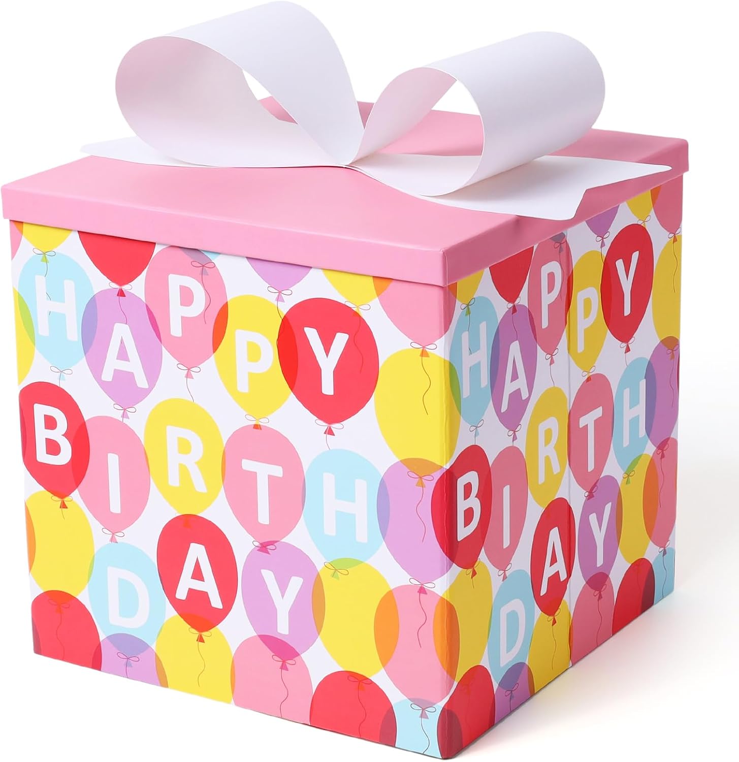 WRAPLA Large Black Gift Boxes with Lids, 10x10x10 Inch Foldable Design