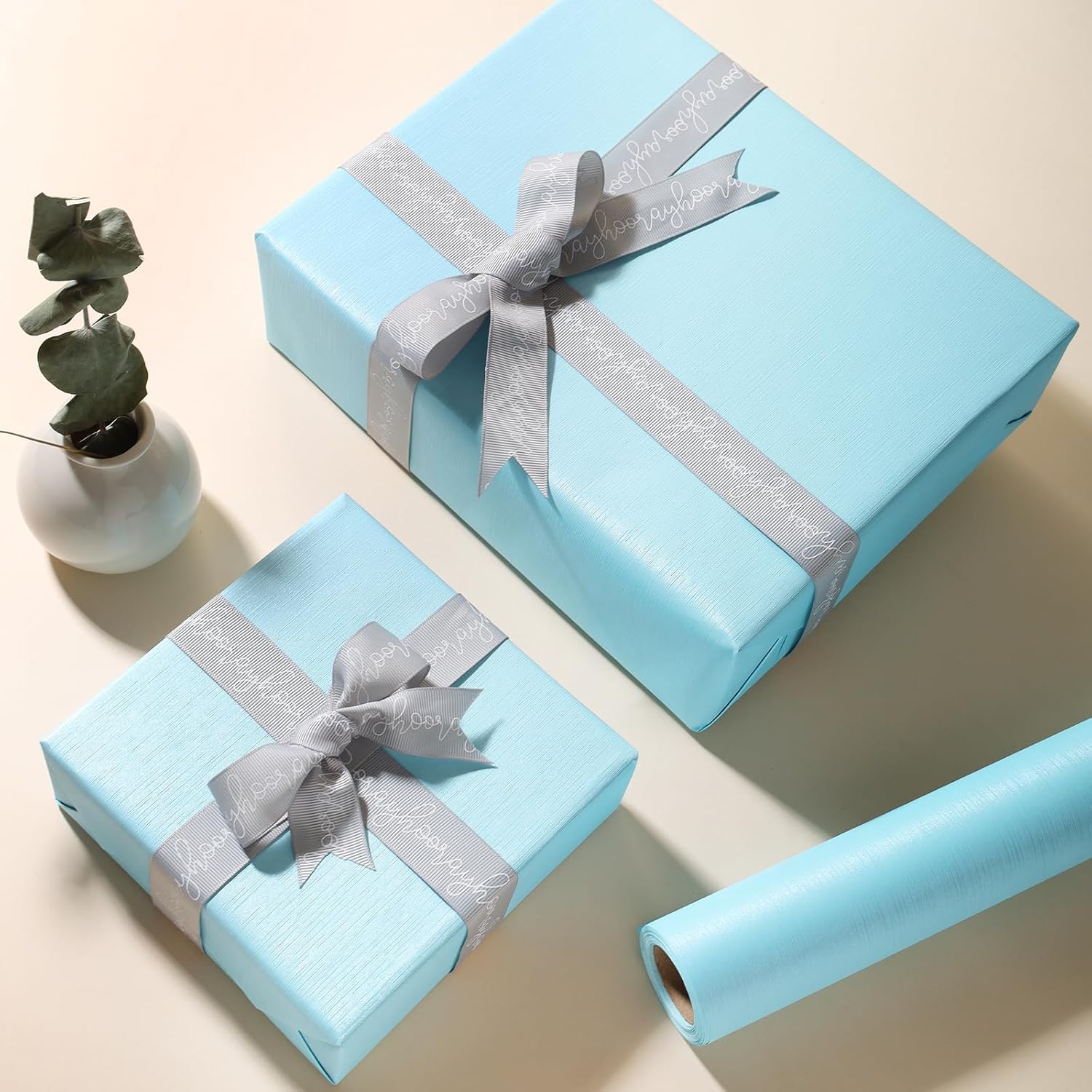 WRAPLA Black Kraft Wrapping Paper Solid Color Matte Textured Paper