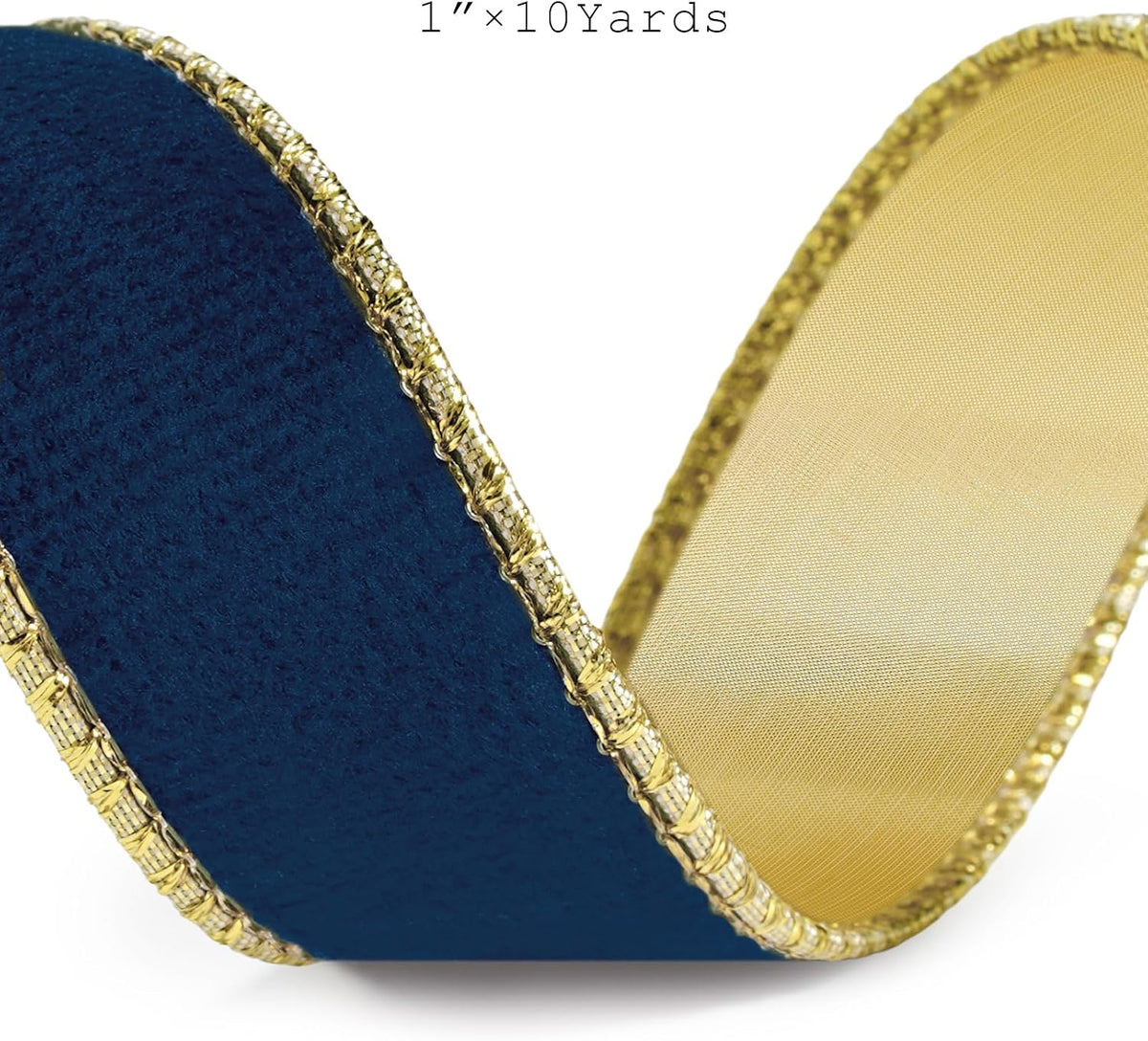 Black Velvet Wired Ribbon 1 Inch x 10 Yards