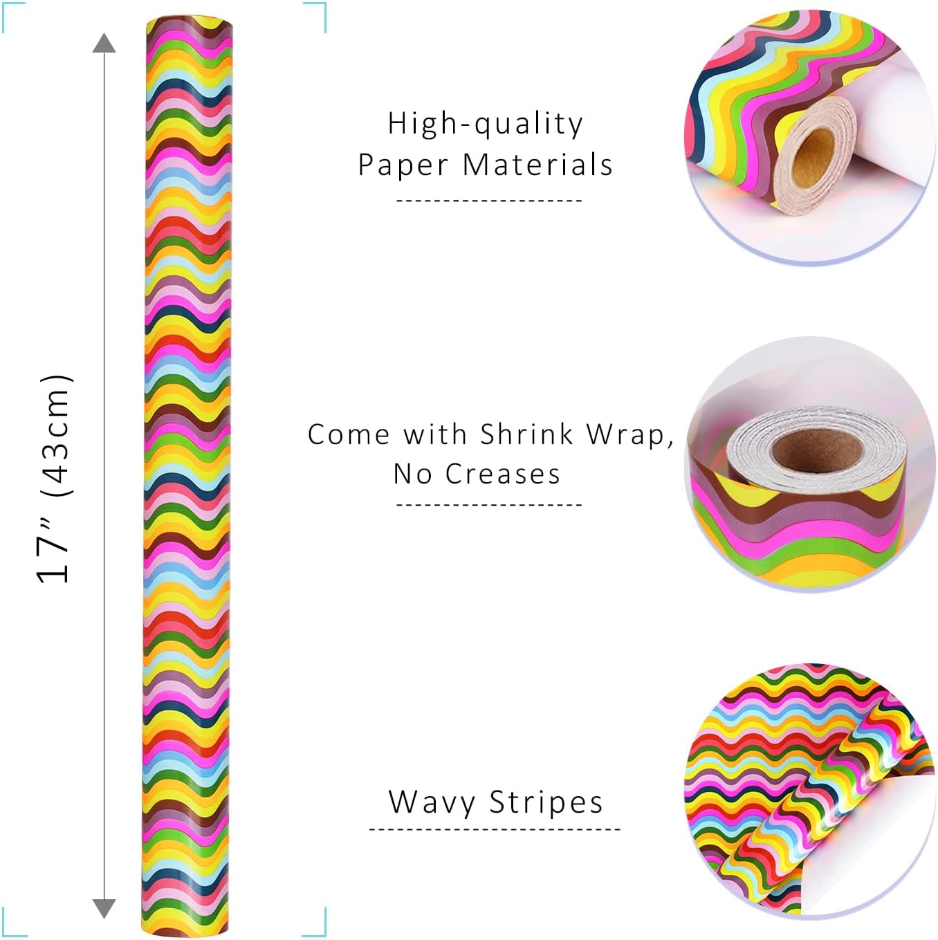 WRAPLA Butterfly Wrapping Paper for Girls Women Birthdays 43cm x 10m