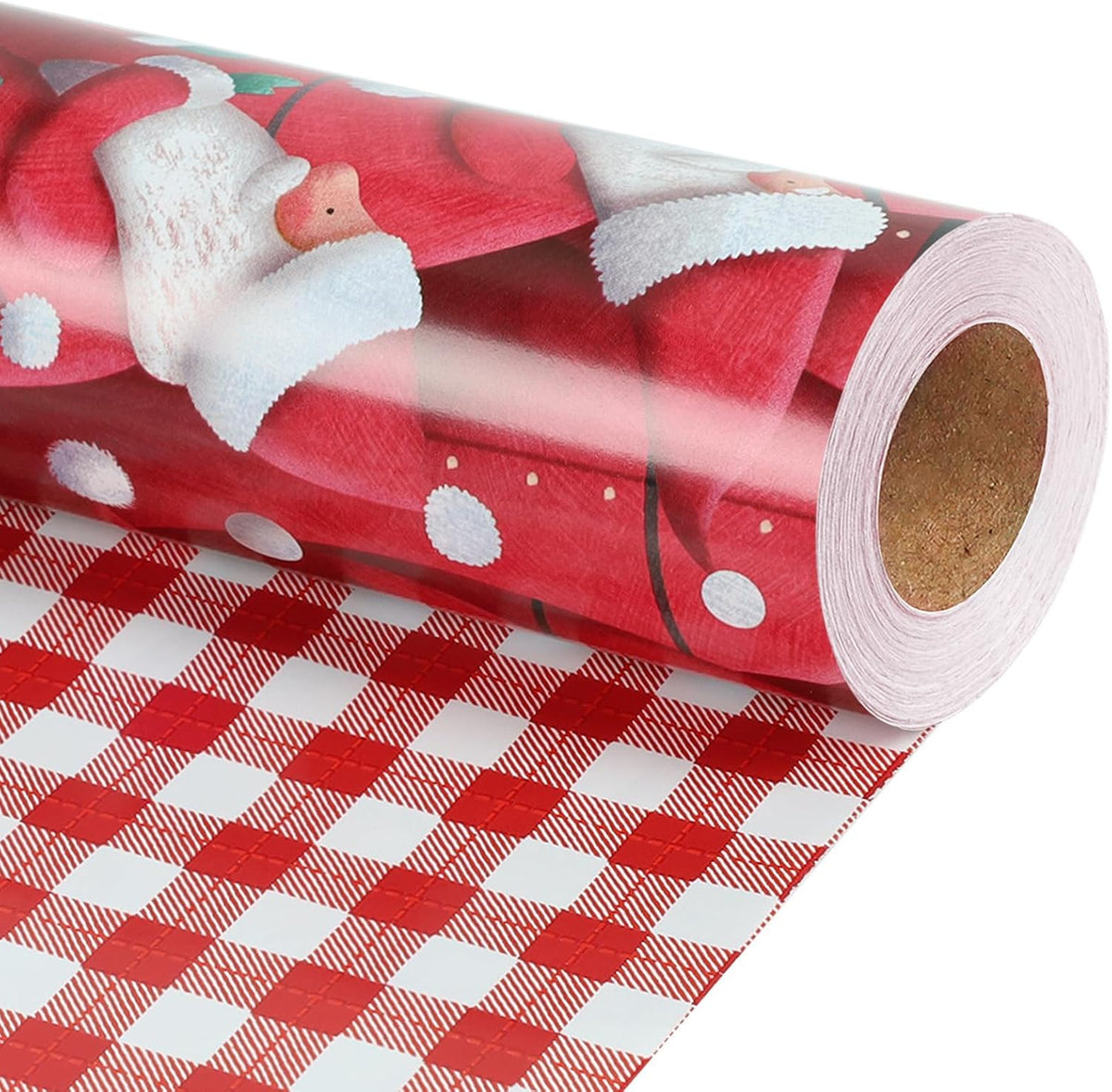 WRAPLA Reversible Christmas Wrapping Paper, Candy Cane Stripes 43cm x 10m