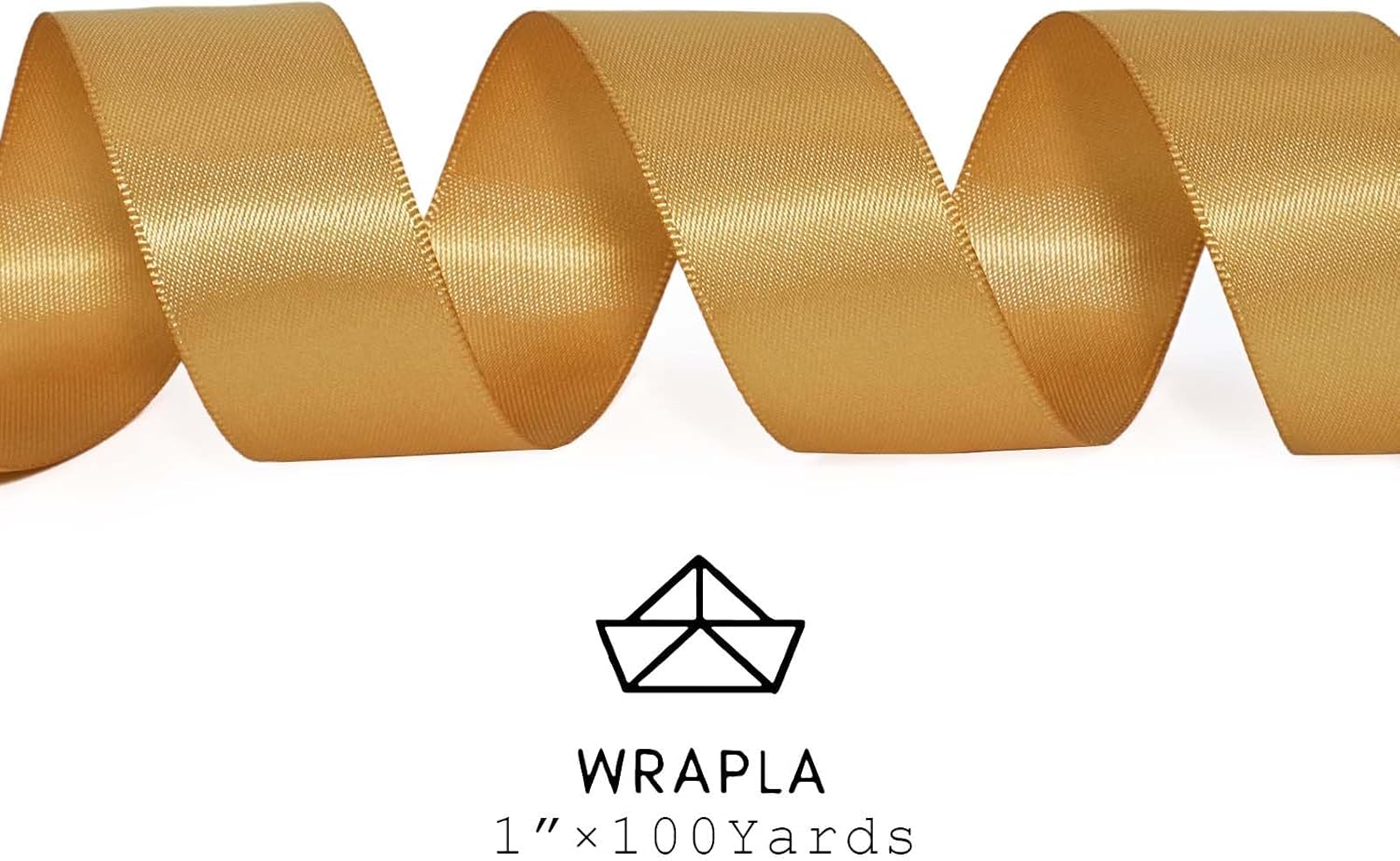 Gold Satin Ribbon 1 Inch x 100 Yards - Double Sided Silk Ribbon for Gift Wrapping Wedding Decoration Bows Bouquet Floral Arrangement Crafts