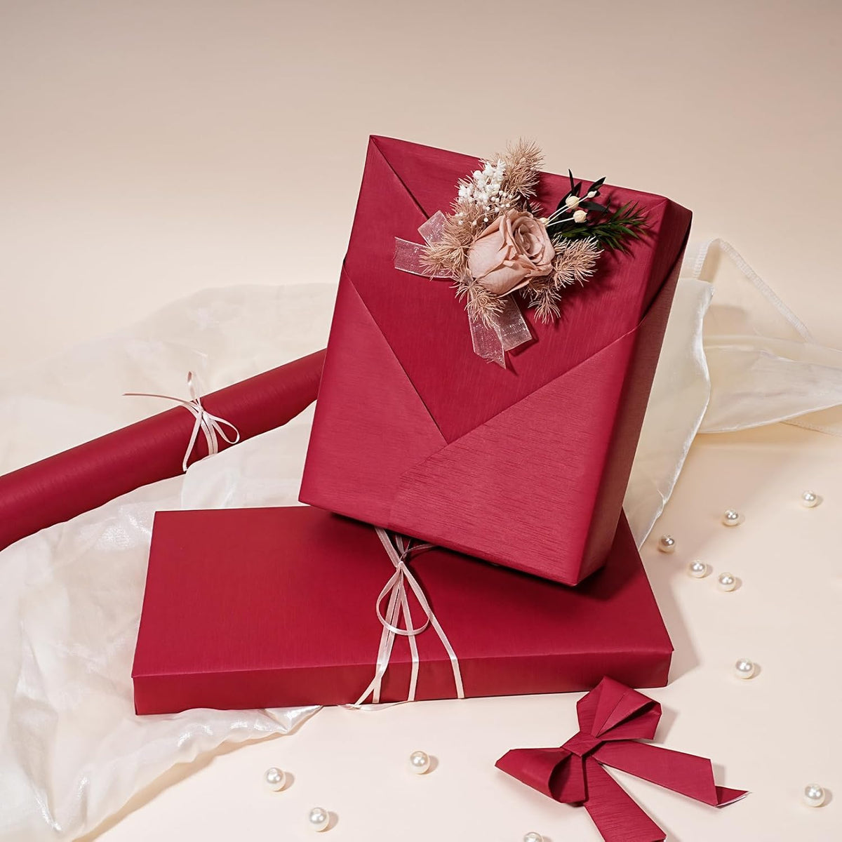 WRAPLA Black Kraft Wrapping Paper Solid Color Matte Textured Paper
