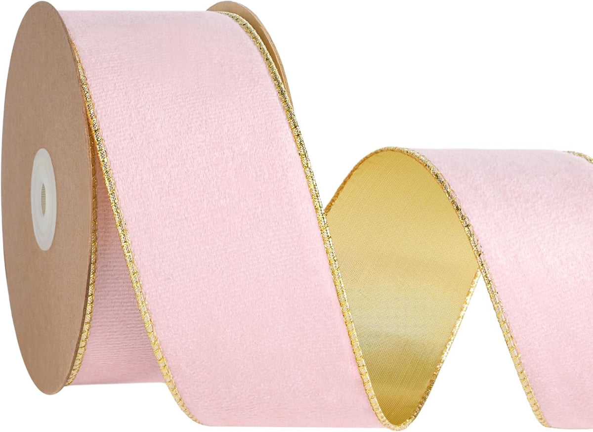 Black Velvet Wired Ribbon 1 Inch x 10 Yards