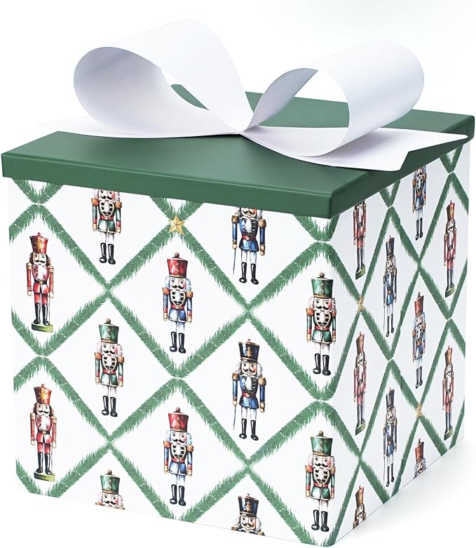 WRAPLA Boxes with Lids for Presents Nutcracker Design