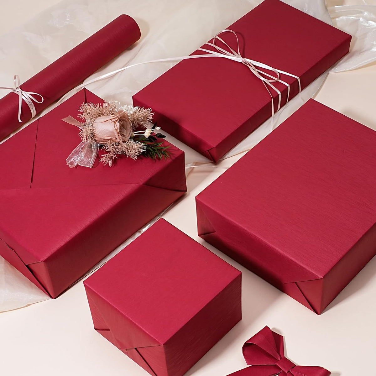 WRAPLA Black Kraft Wrapping Paper Solid Color Matte Textured Paper