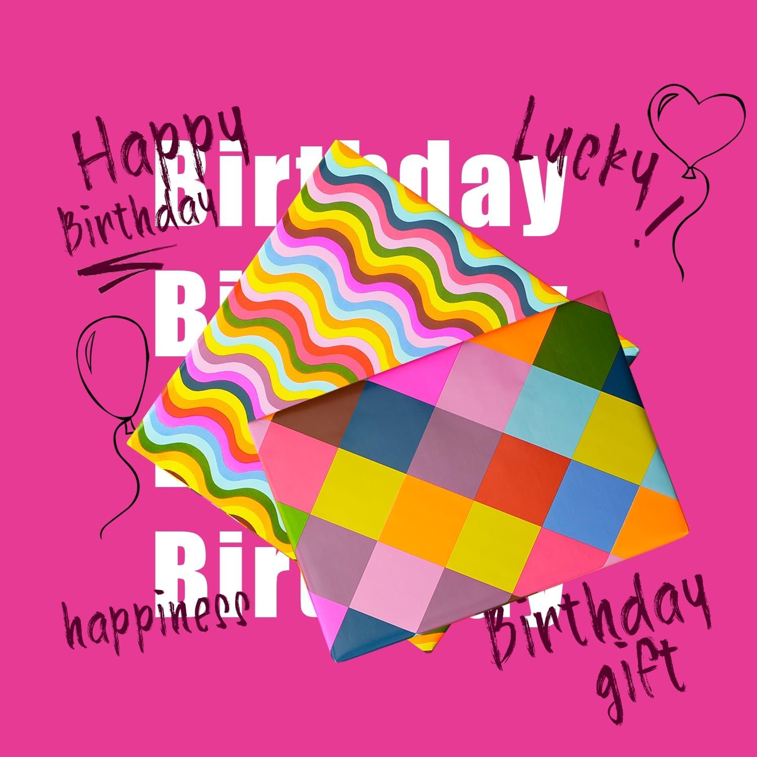WRAPLA Butterfly Wrapping Paper for Girls Women Birthdays 43cm x 10m
