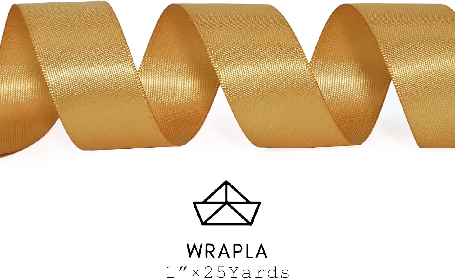 Gold Satin Ribbon 1 Inch x 100 Yards - Double Sided Silk Ribbon for Gift Wrapping Wedding Decoration Bows Bouquet Floral Arrangement Crafts