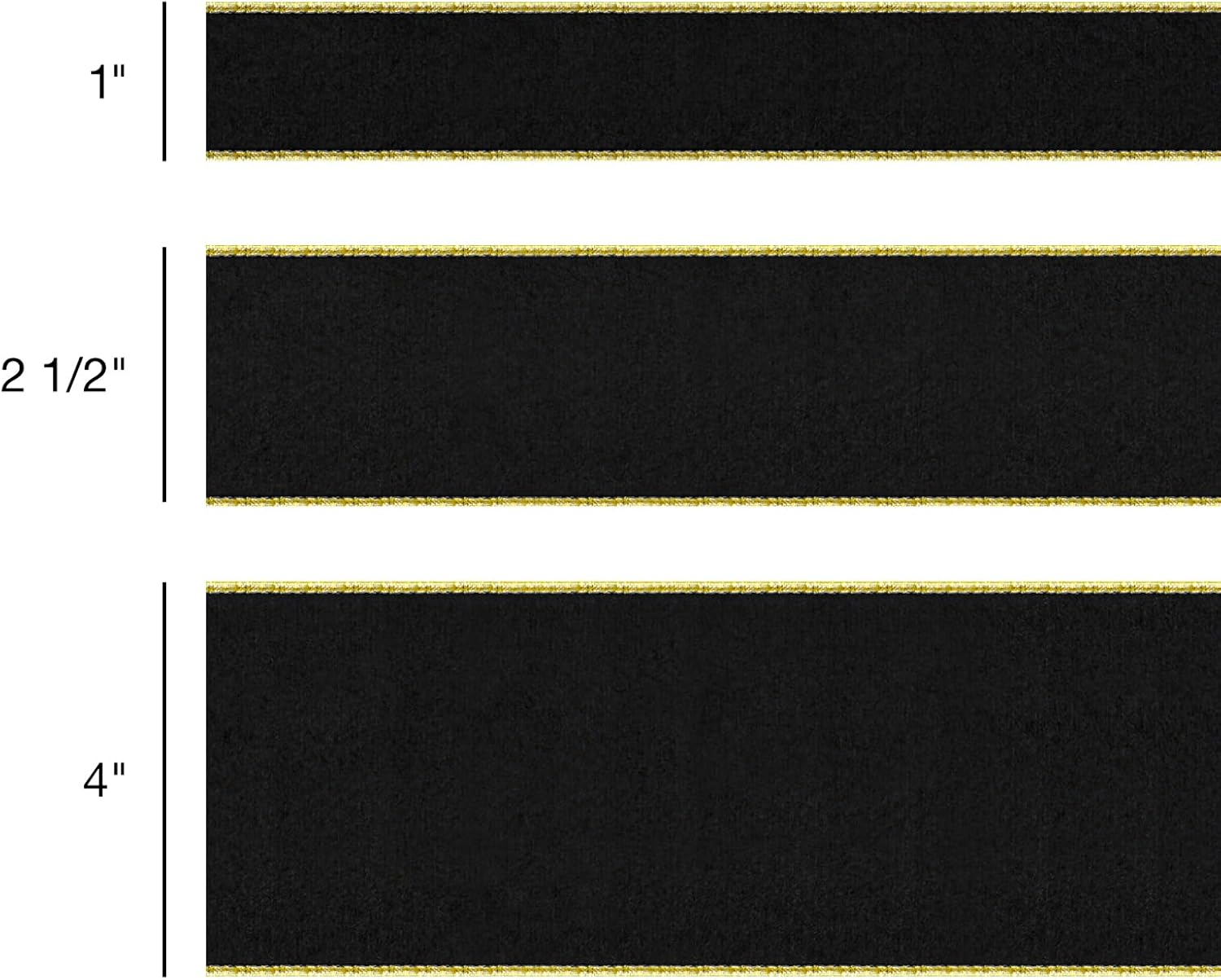 Black Velvet Wired Ribbon 1 Inch x 10 Yards