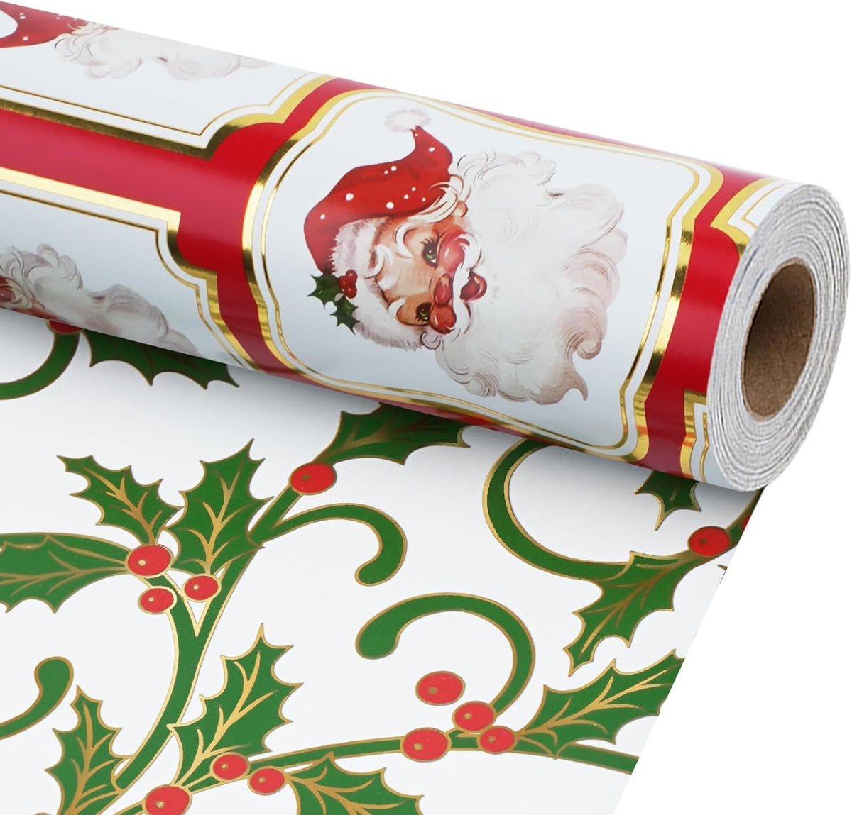 WRAPLA Reversible Christmas Wrapping Paper, Cozy Dog Holiday 43cm x 10m