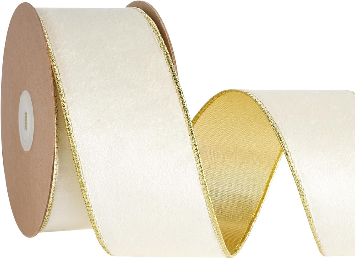 Black Velvet Wired Ribbon 1 Inch x 10 Yards