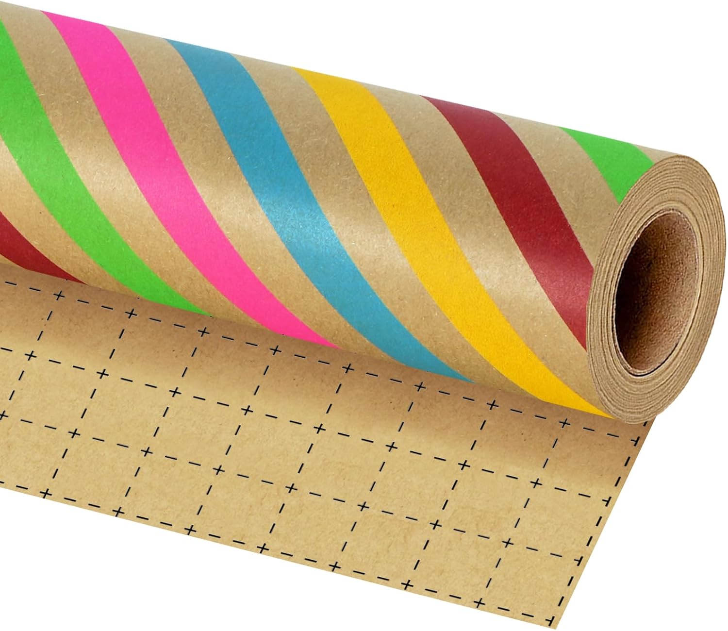 WRAPLA Kraft Birthday Wrapping Paper Colorful Balloons Design for Holiday
